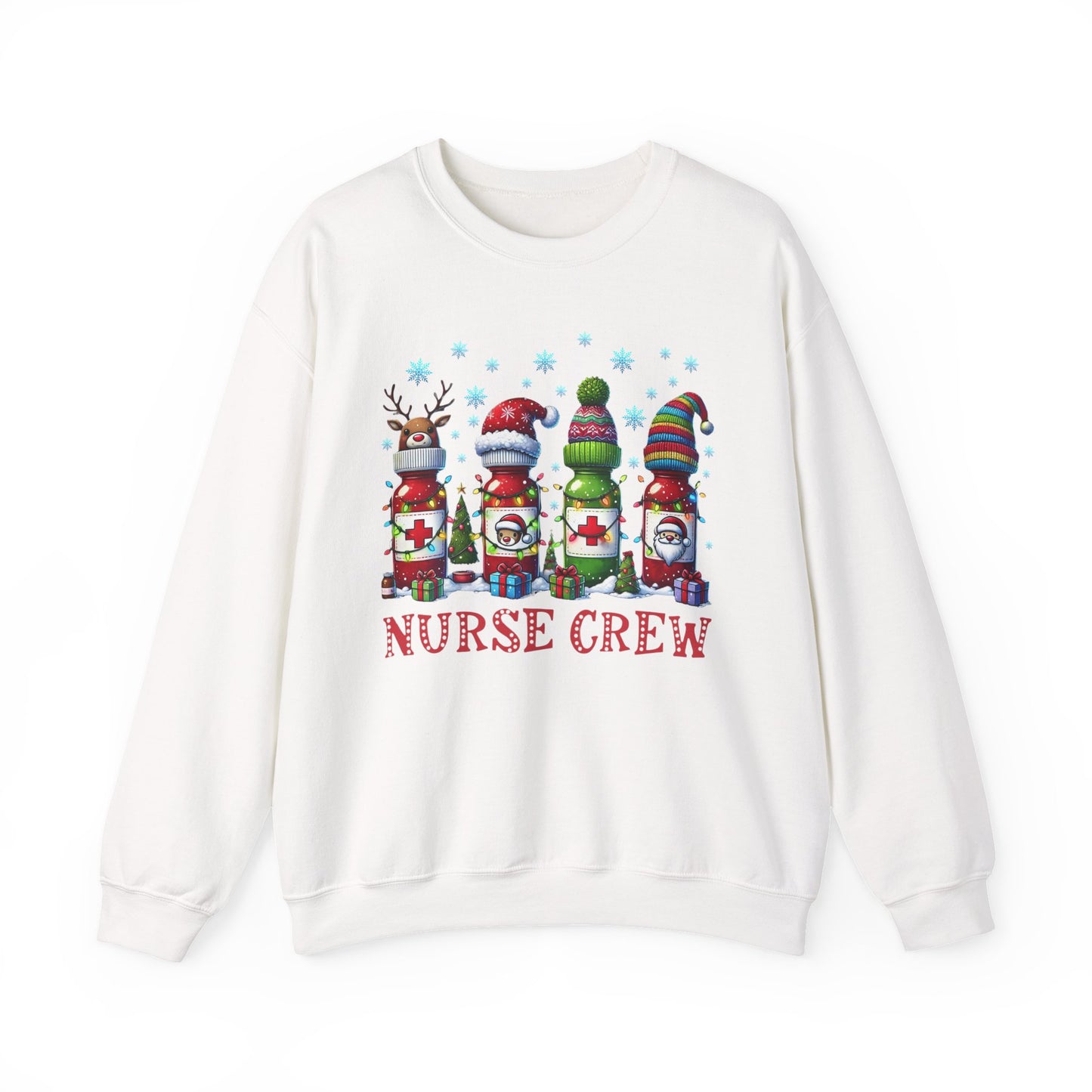 🎄🩺 Nurse Crew Holiday Sweatshirt – Festive Crewneck for Healthcare Heroes