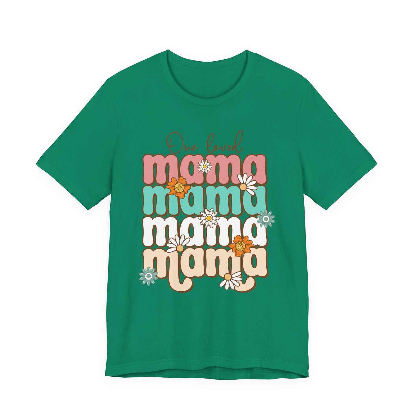 👕 Mama, Mama, Mama, Mama Boho-Style T-Shirt – Joyful Chaos of Motherhood 🌿