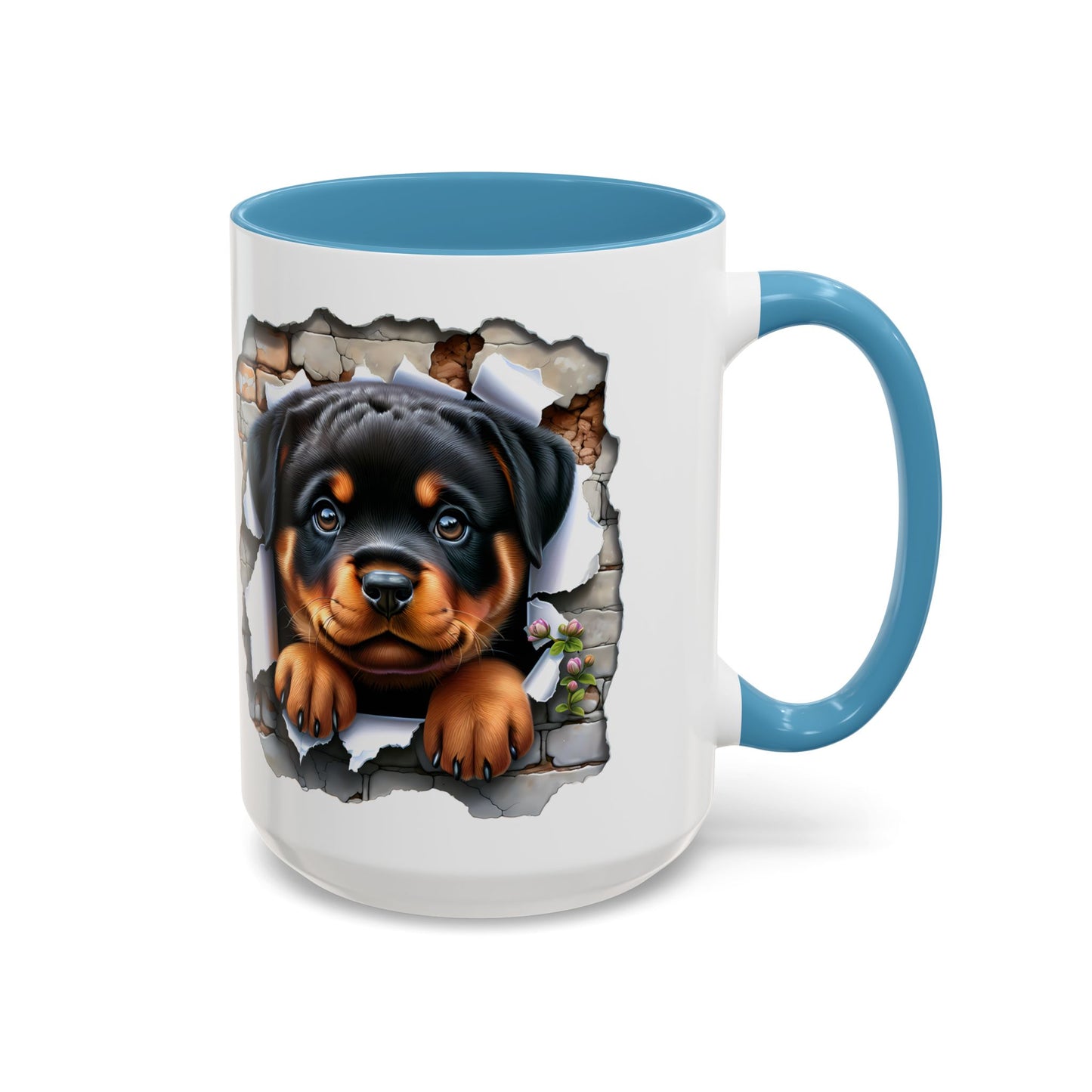 🐾☕ Rottweiler Puppy Accent Mug – Sweet Breakthrough Pup Design ✨