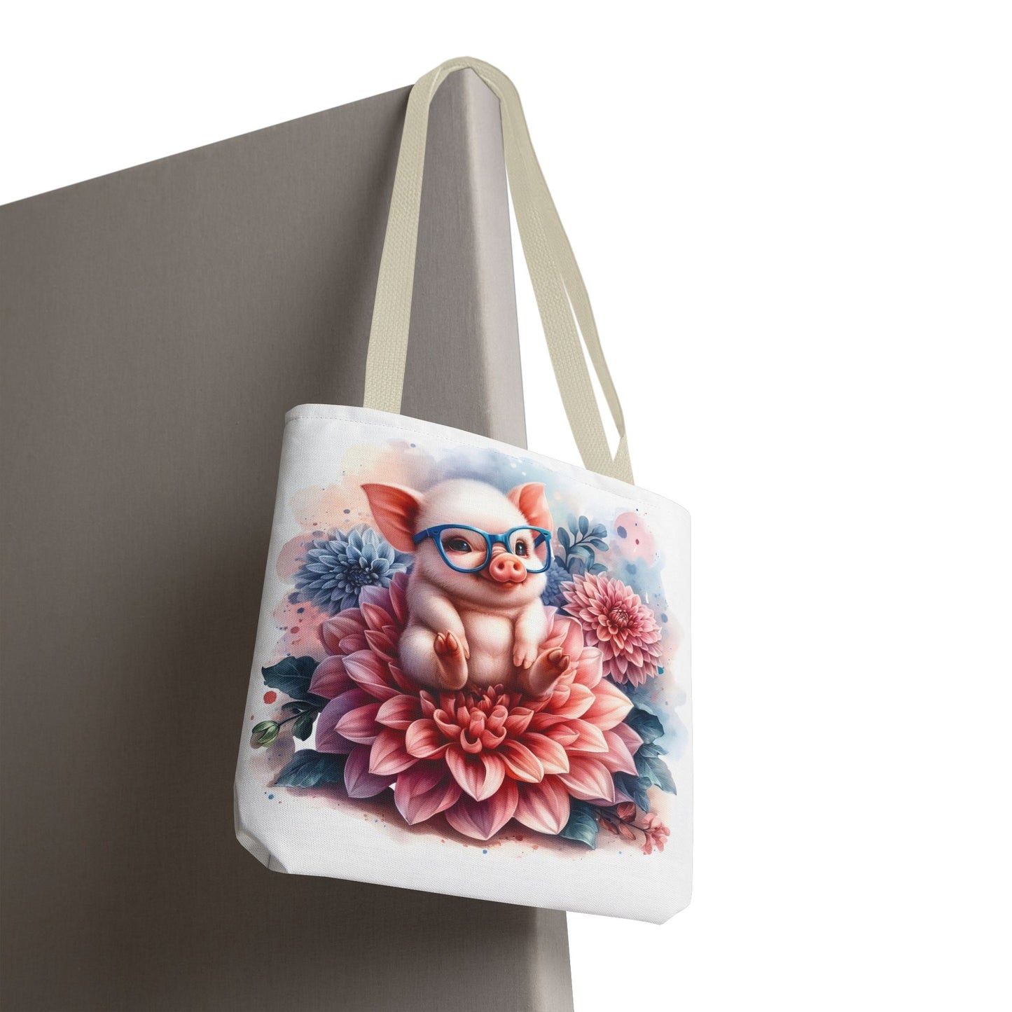 🐷 Floral Piglet Tote Bag – Cute, Whimsical & Practical 🌸