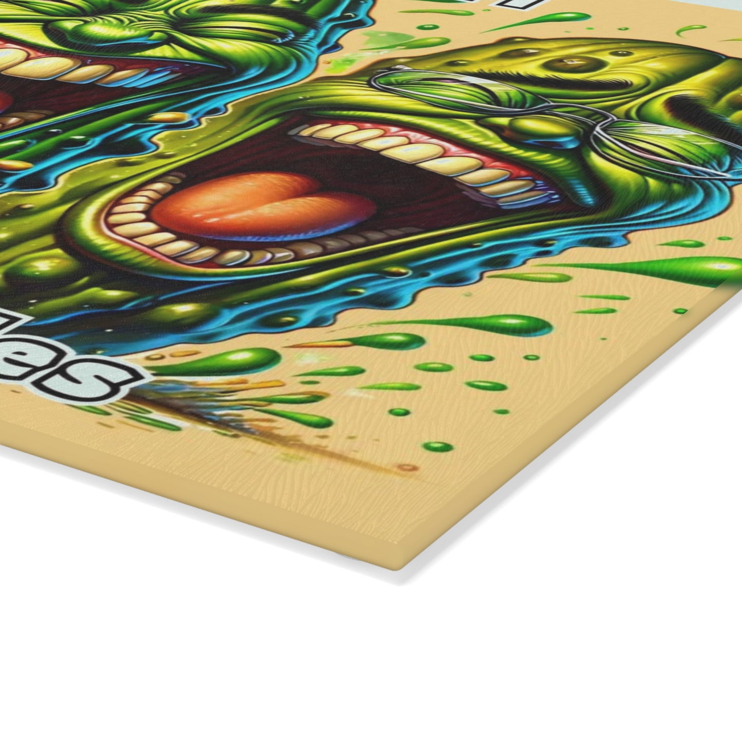 🥒💚 “Just a Girl Who Loves Pickles” Glass Cutting Board – Cozy Charm for Your Kitchen