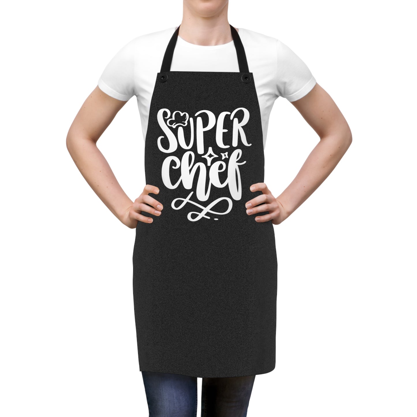🧑‍🍳✨ Delantal negro “Super Chef”: estilo atrevido para los héroes de la cocina