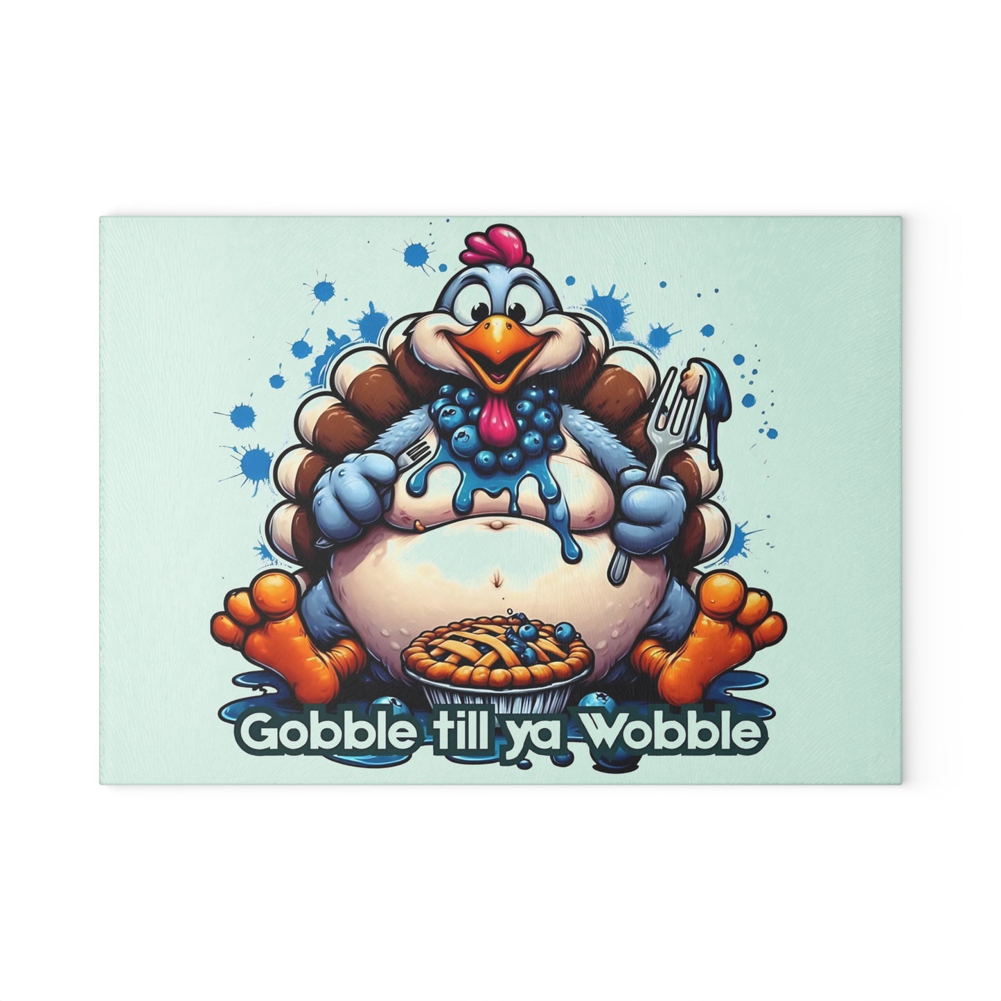 🦃🥧 Gobble Till Ya Wobble Cutting Board – Fun Thanksgiving Kitchen Décor with Playful Turkey & Pie 🎉🍽️