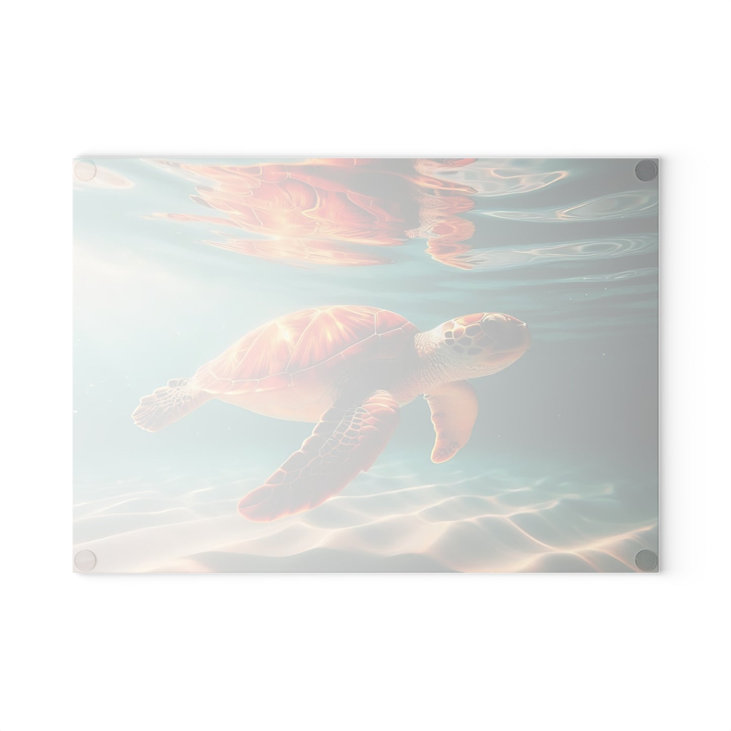 🐢🌅 Sea Turtle Sunset Reflection Cutting Board – Ocean Serenity for Your Kitchen 🌊✨