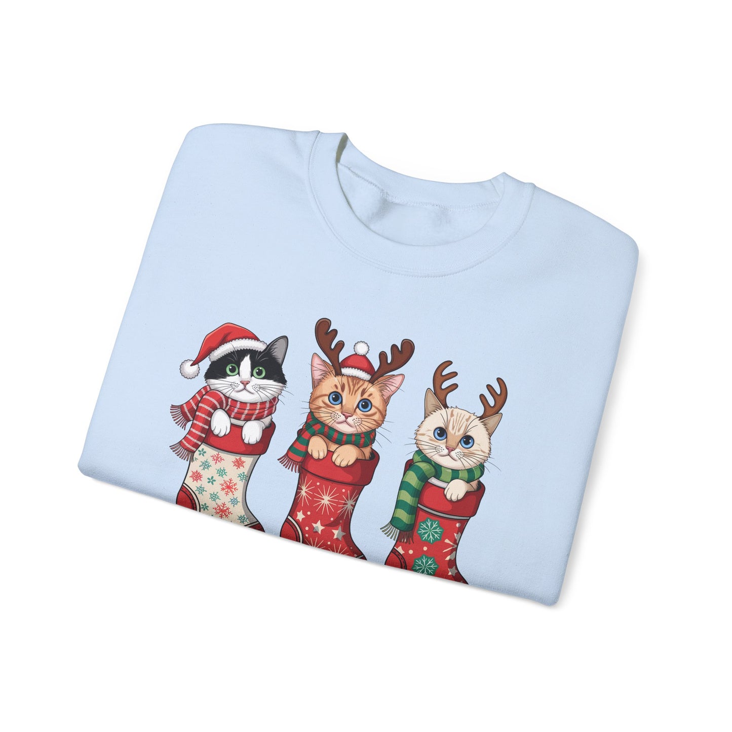 🐱🎄 Kitties in Stockings Sweatshirt – Cozy & Adorable Holiday Cats 🧦✨