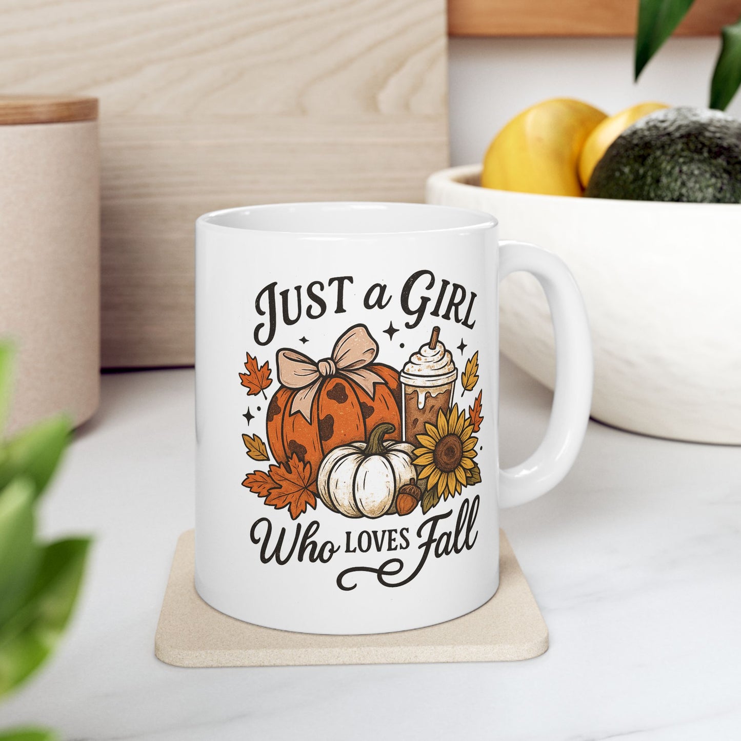 🍂🎃 Just a Girl Who Loves Fall – Cozy Autumn Ceramic Cup ✨☕