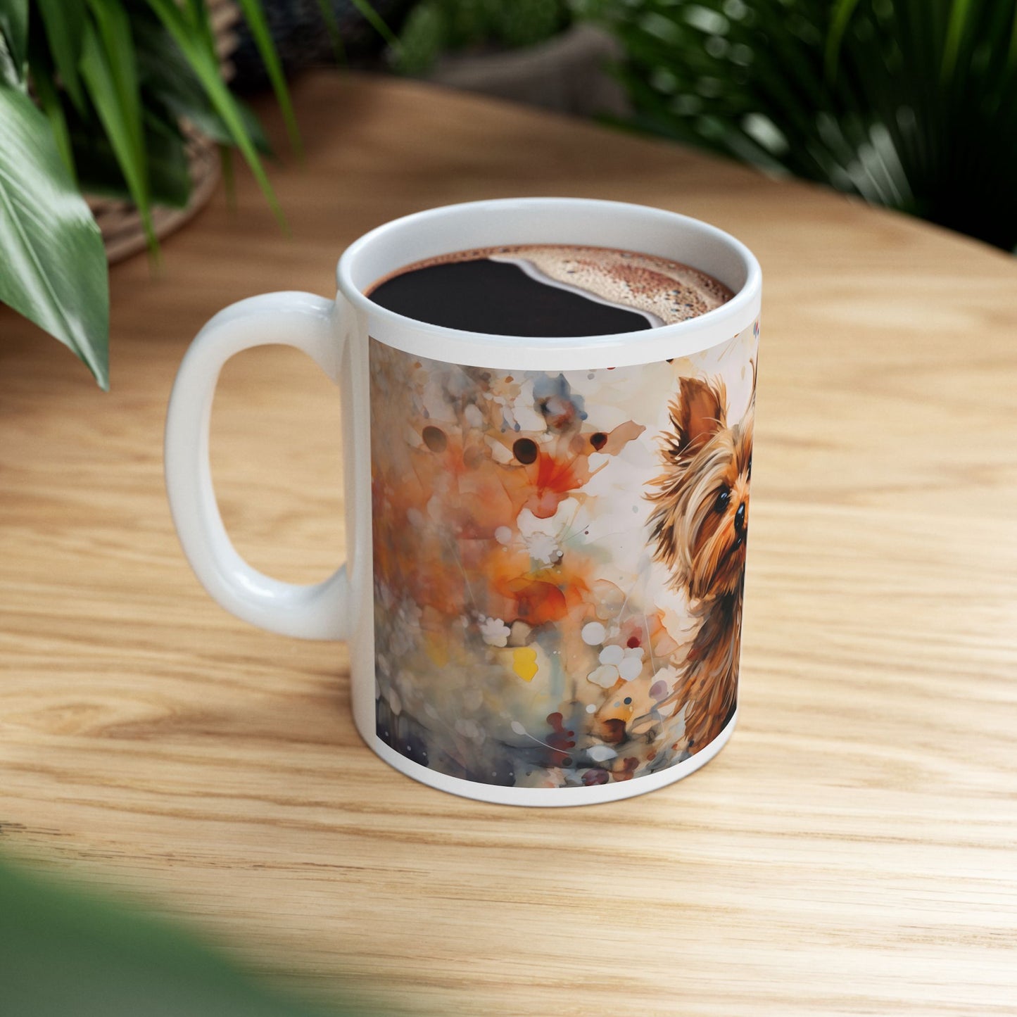 🐾 Watercolor Yorkie Mug – A Delightful Tribute to Your Furry Companion! 🌸