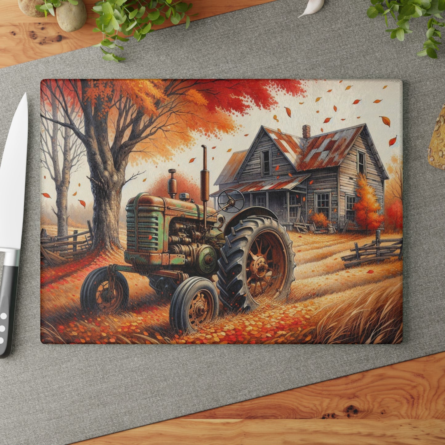🚜 Rustic Tractor Cutting Board – Vintage Harvest Vibes for Your Farmhouse Kitchen