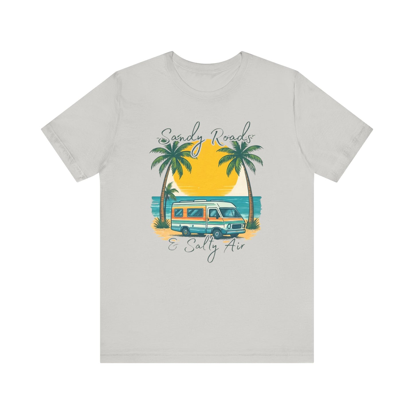 Camiseta Sandy Roads &amp; Salty Air: Camisa playera ligera para mujer para días costeros y ambiente veraniego.