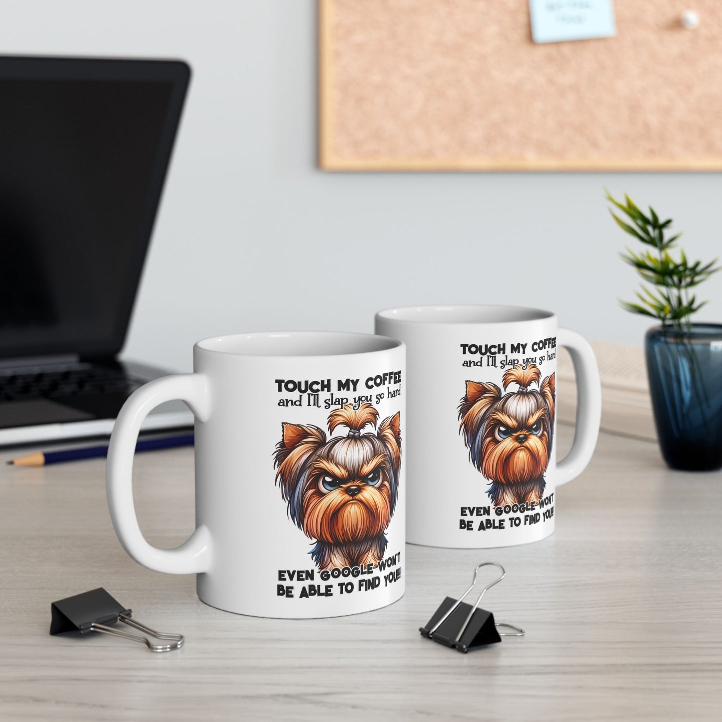 Taza de Yorkshire Terrier Gruñón: “Toca mi café y te daré una bofetada…” 💥