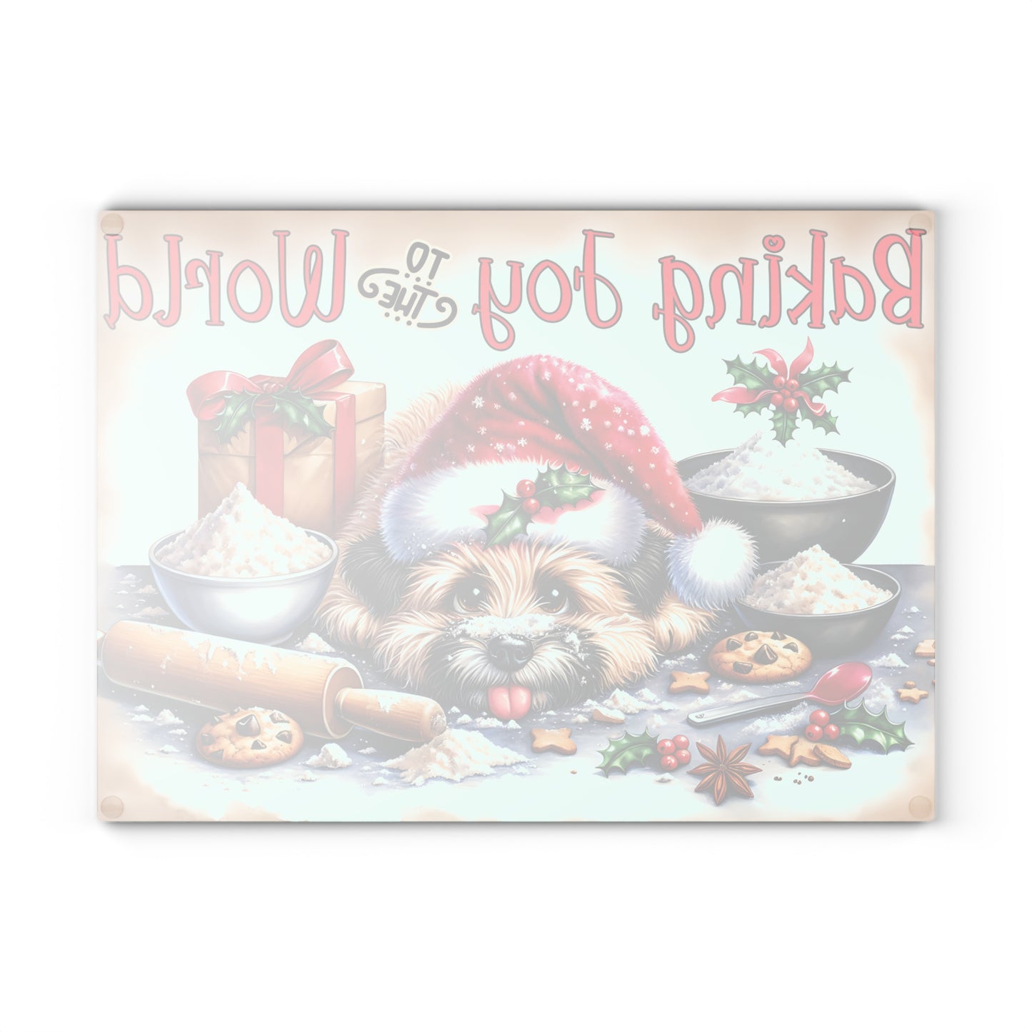 🎄 Baking Joy to the World Puppy Cutting Board – Sweet Holiday Kitchen Cheer 🎅🐾