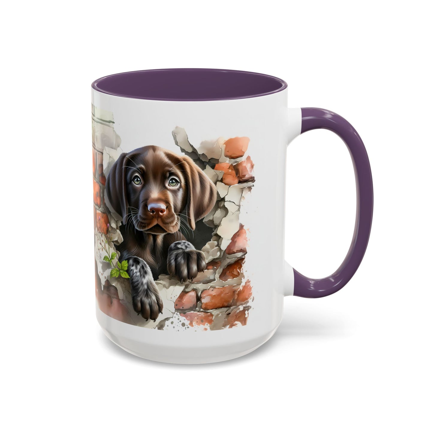 🐶🍫 Chocolate Lab Puppy Accent Mug – Sweet Brown Pup Coffee Cup ☕💛