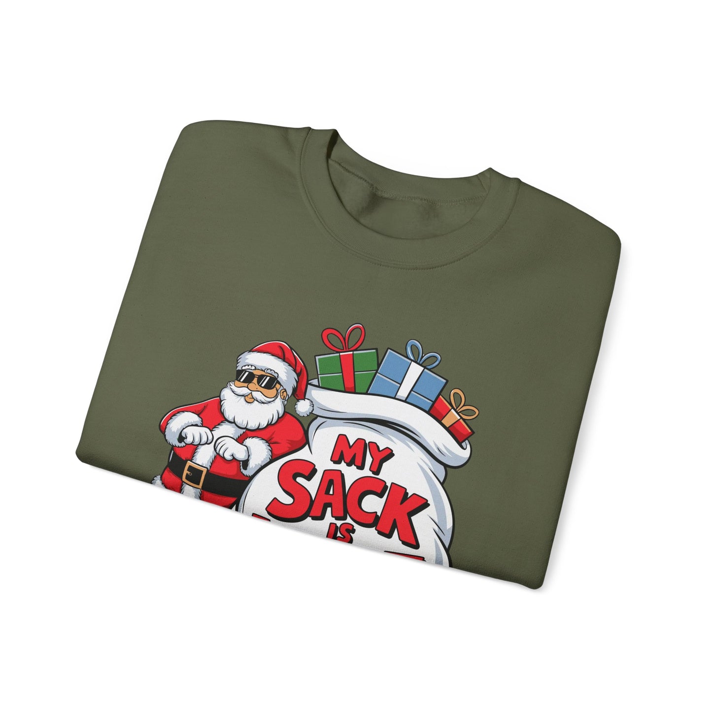 🎅😂 My Sack Is Huge Sweatshirt – Funny Santa Christmas Pullover for Men