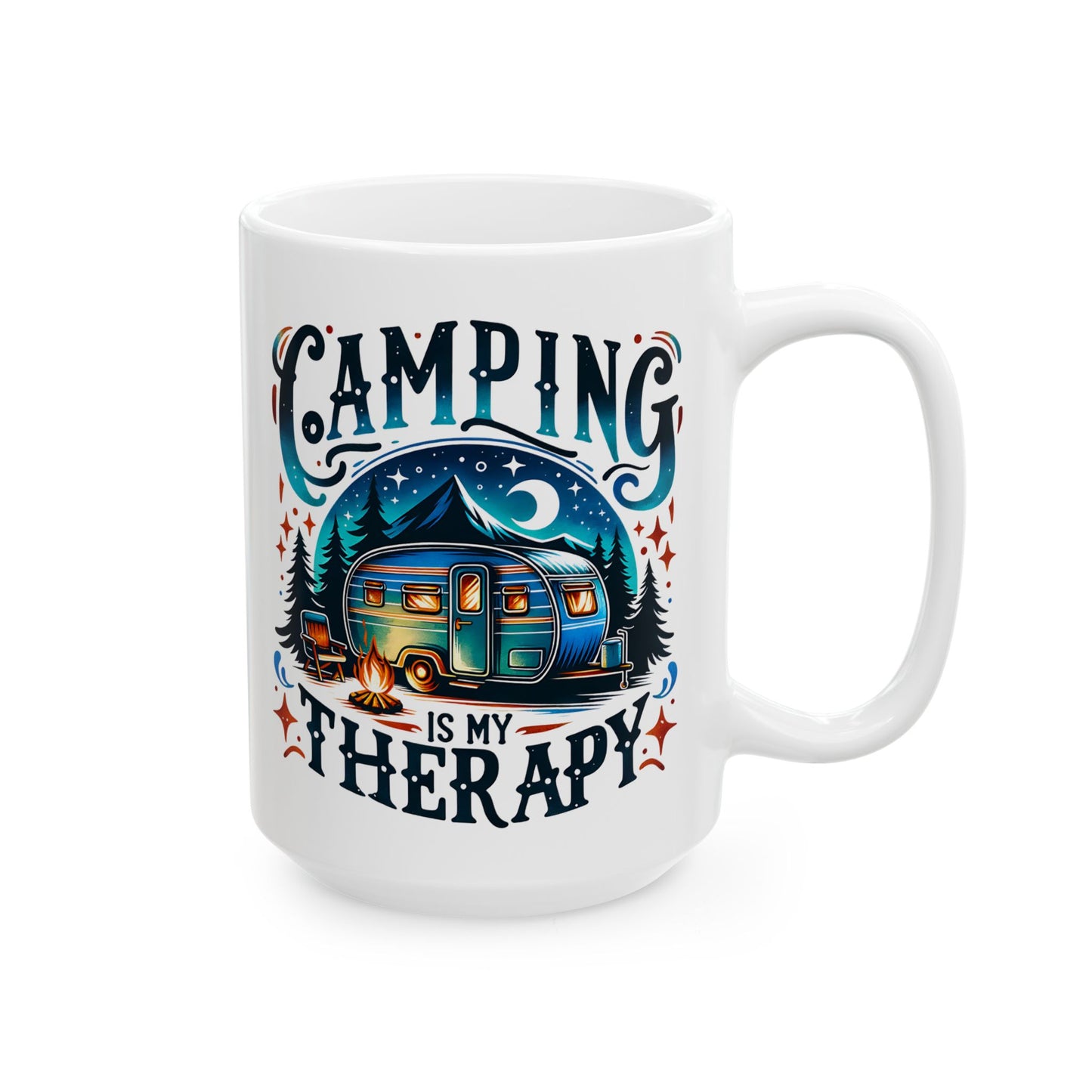 🏕️ Camping Is My Therapy – Travel Mug for Outdoor Lovers 🌲