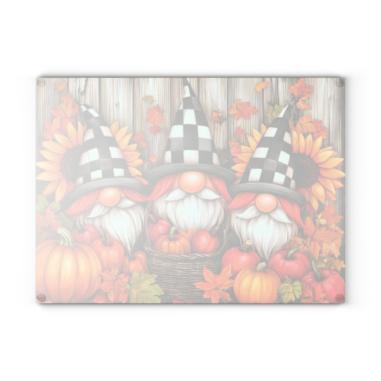 🎃 Autumn Gnome Trio Cutting Board – Harvest Cheer with a Whimsical Twist 🧙‍♂️🌻