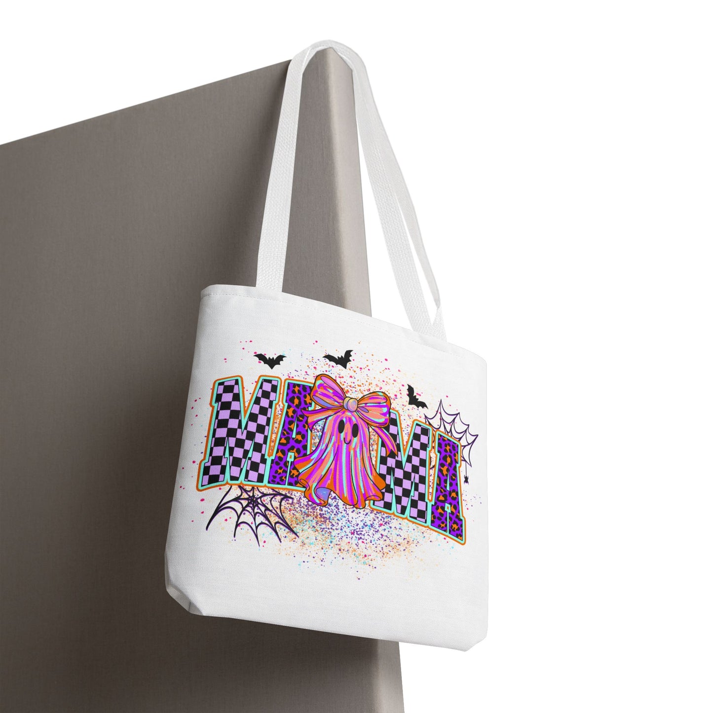 🎃 Colorful Mama Ghost Halloween Tote Bag – Spooky Fun with a Pop of Color 👻👜