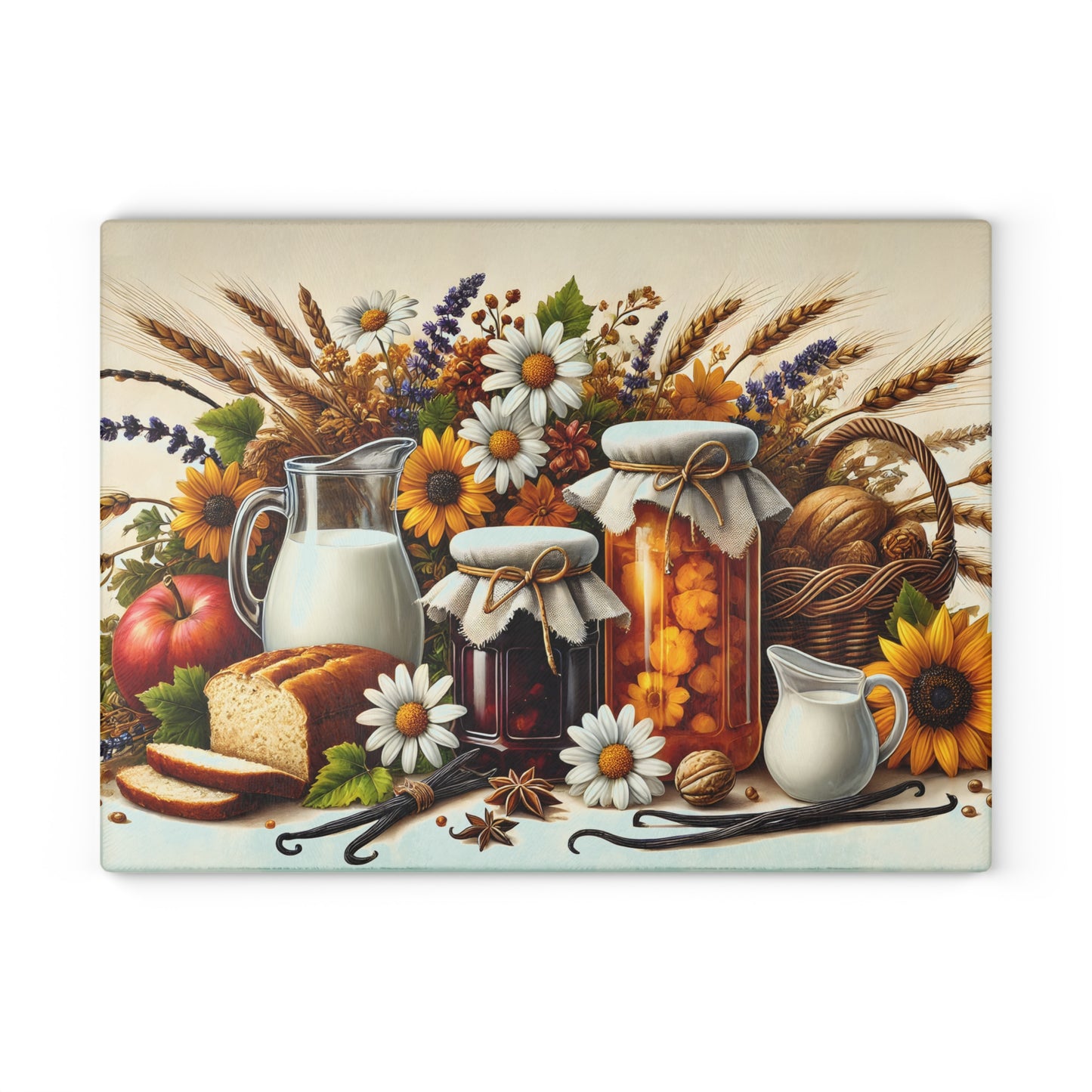🍞🌻 Country Harvest Cutting Board – Rustic Autumn Charm for Your Kitchen