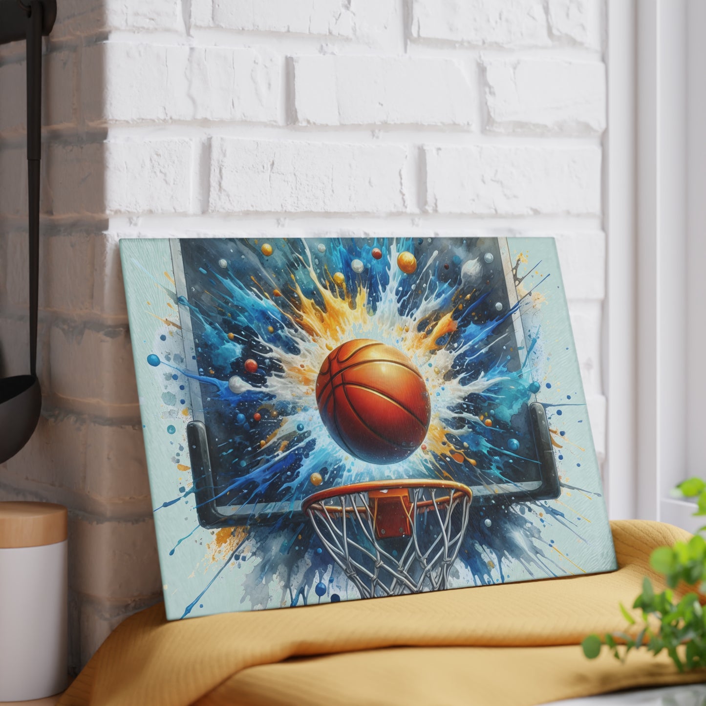 🏀 Basketball Splash Art Cutting Board – Slam Dunk Style for Your Kitchen 🎨
