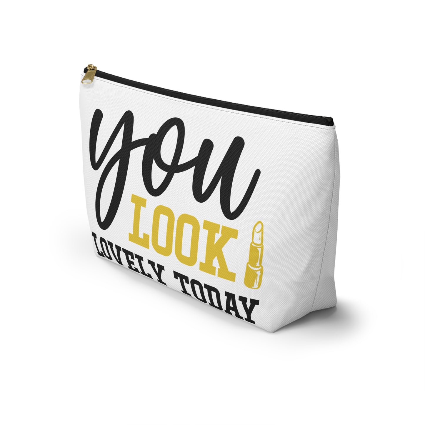 Accessory Pouch – "You Look Lovely Today" Yellow Makeup Bag