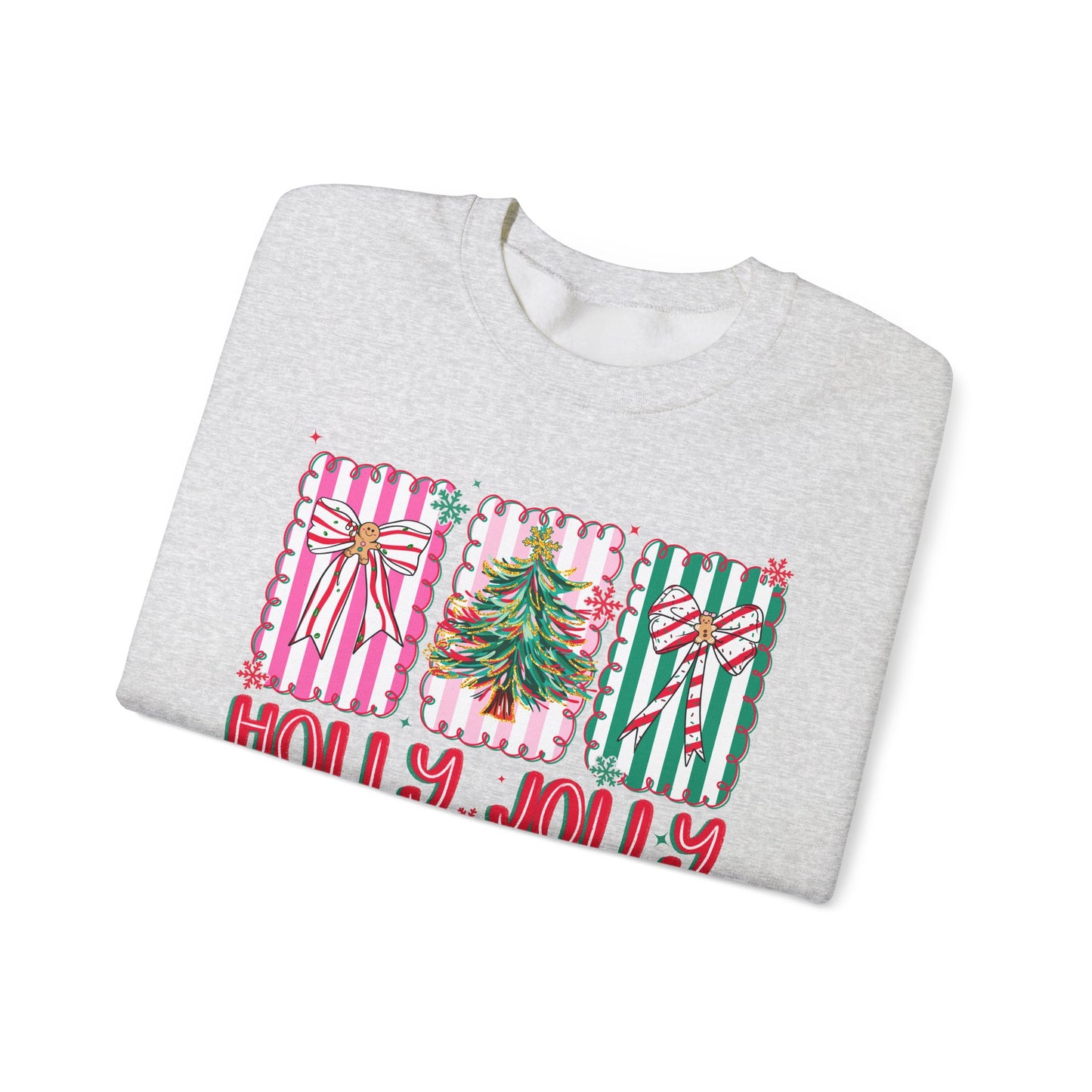 🎀✨ Holly Jolly Retro Sweatshirt – Festive Bows & Christmas Cheer