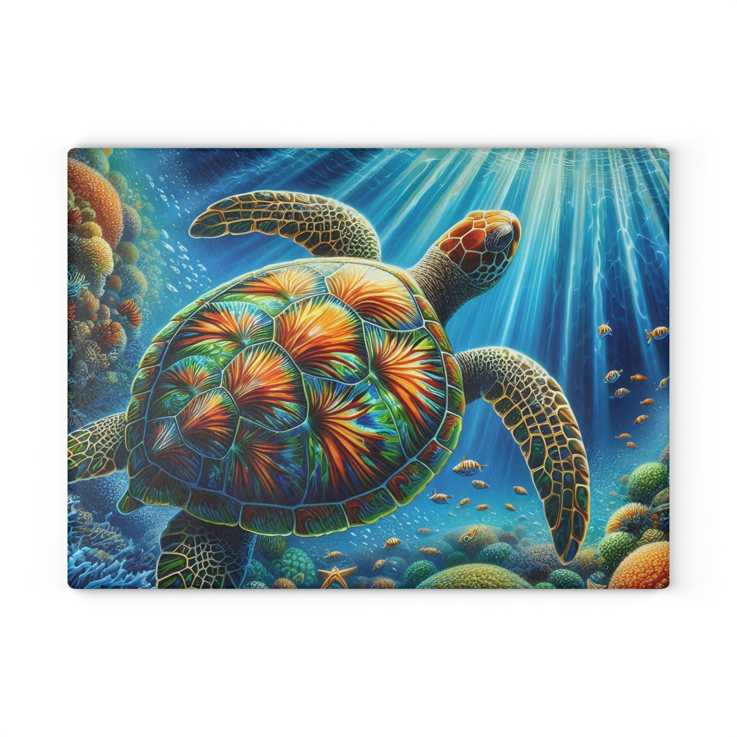 🐢 Vibrant Ocean Turtle Cutting Board – Splash of Color for Your Coastal Kitchen 🌊