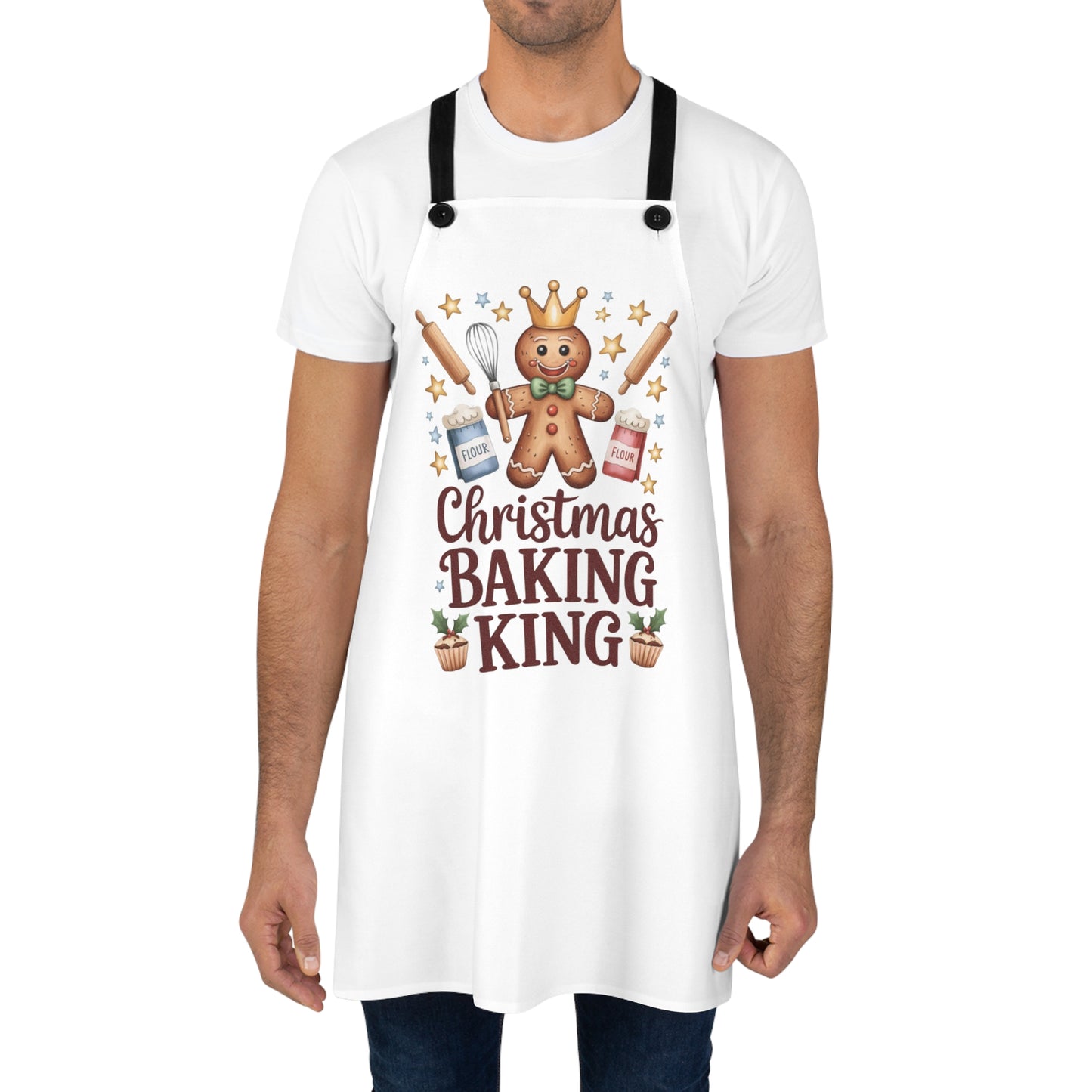 👑🍪 “Christmas Baking King” Apron — Crown the Cookie Boss of Your Kitchen