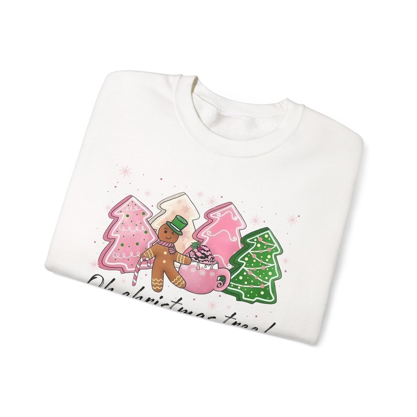 🎄🍪 Oh Christmas Tree! Gingerbread & Cocoa Crewneck – Sweet Holiday Cookie Lover Gift