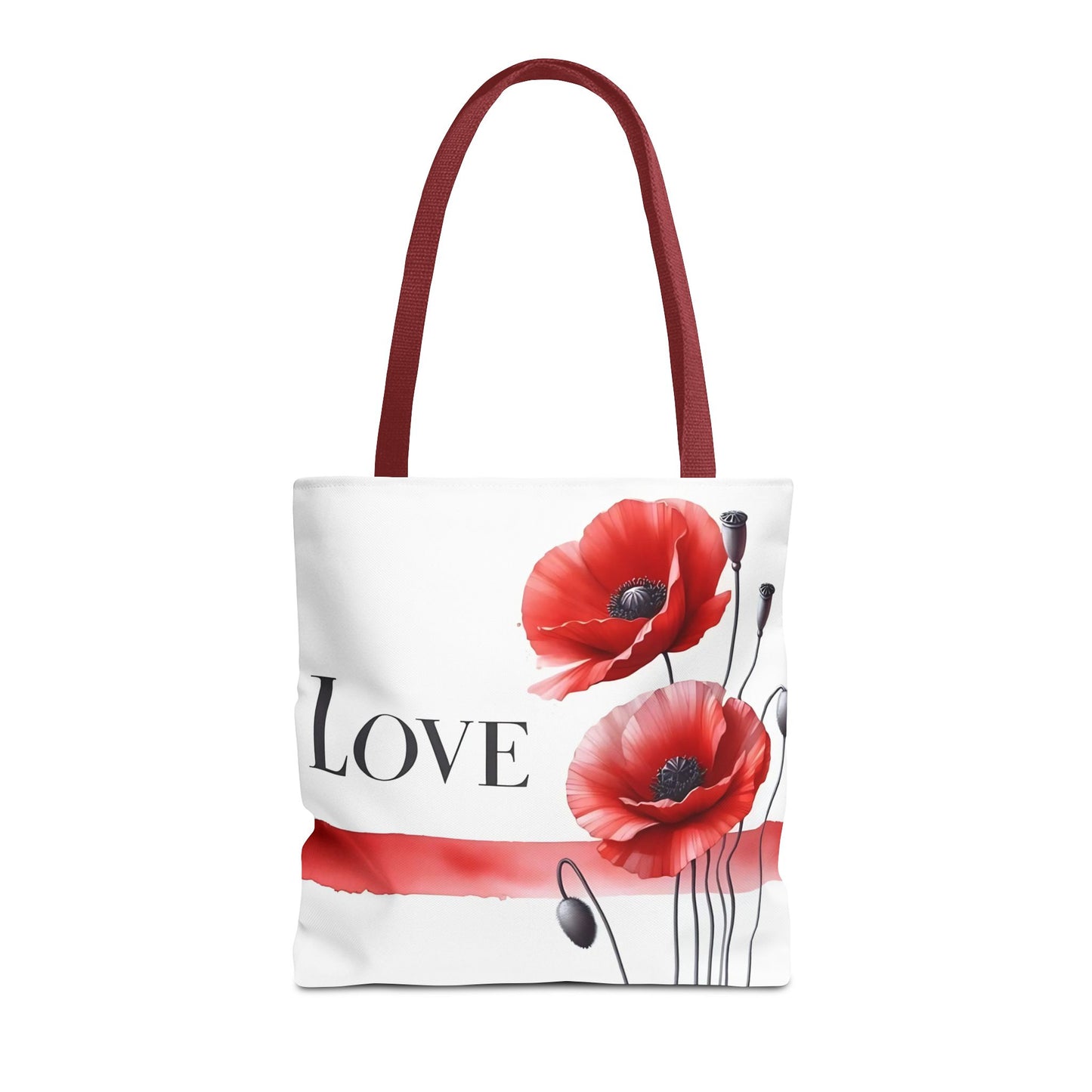 ❤️ Bolso Tote Floral Rojo “Love” – Atrevido, Hermoso y Lleno de Corazón