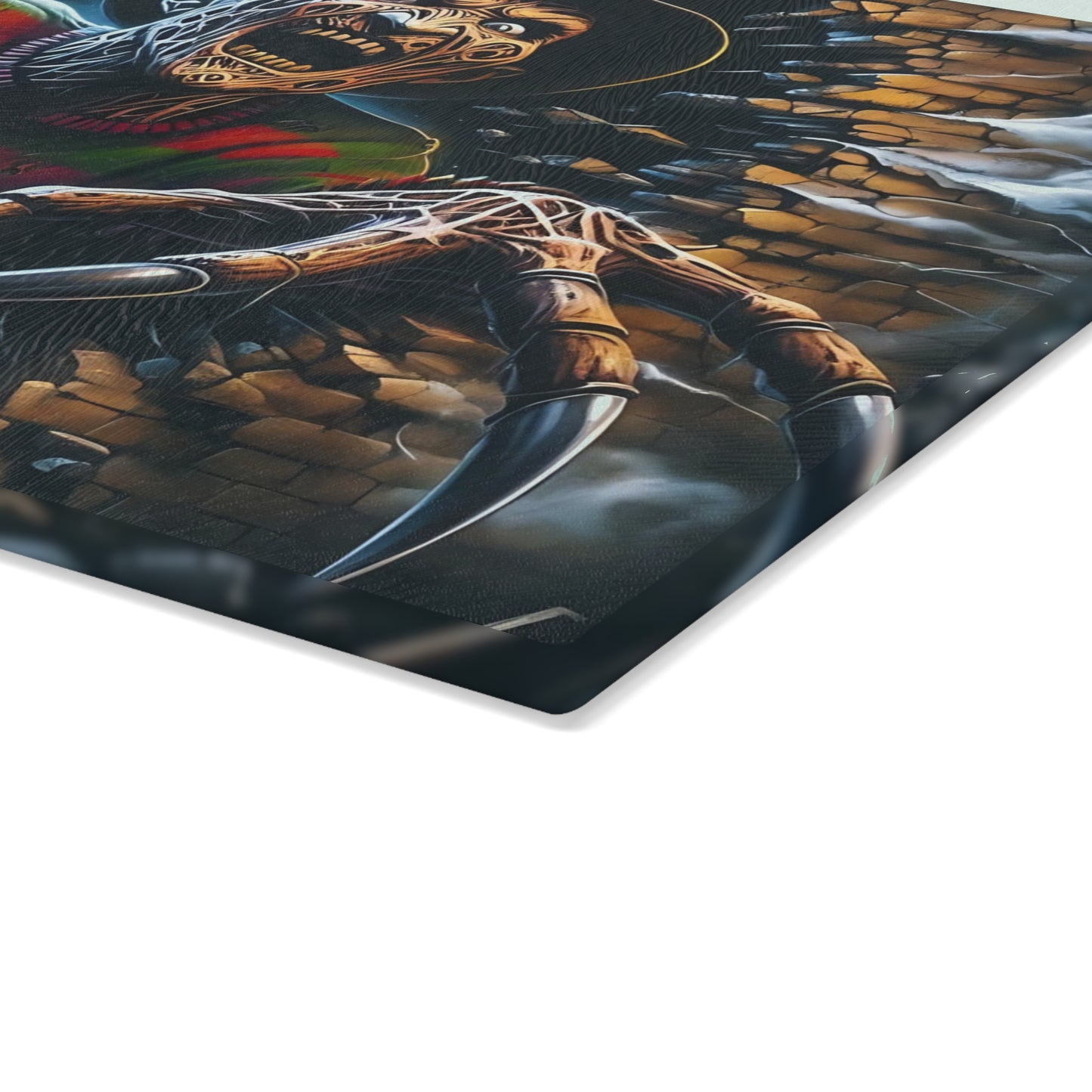 ⚡ Brick Wall Nightmare Cutting Board – Terrifying Horror Claws & Lightning Explosion 🌩️💀