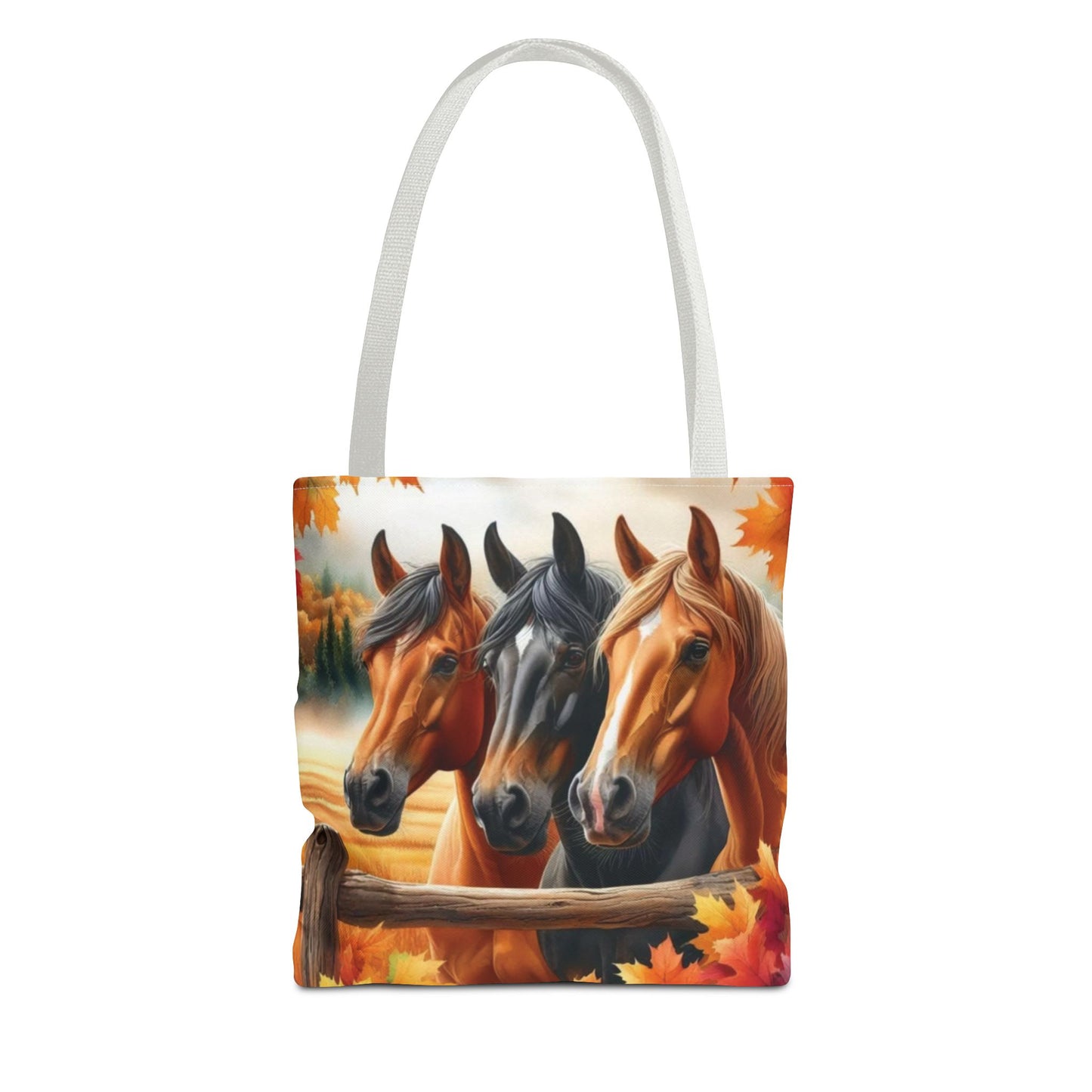 🐴 Autumn Horse Trio Tote Bag – Rustic, Stylish & Practical 🍂