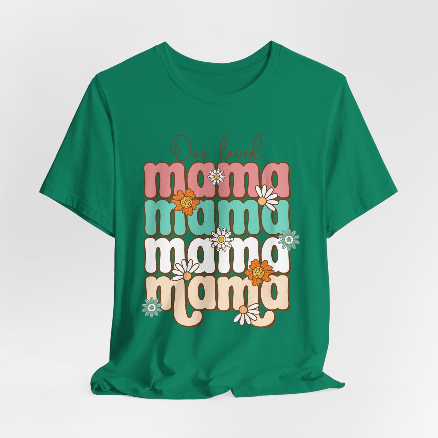 👕 Mama, Mama, Mama, Mama Boho-Style T-Shirt – Joyful Chaos of Motherhood 🌿