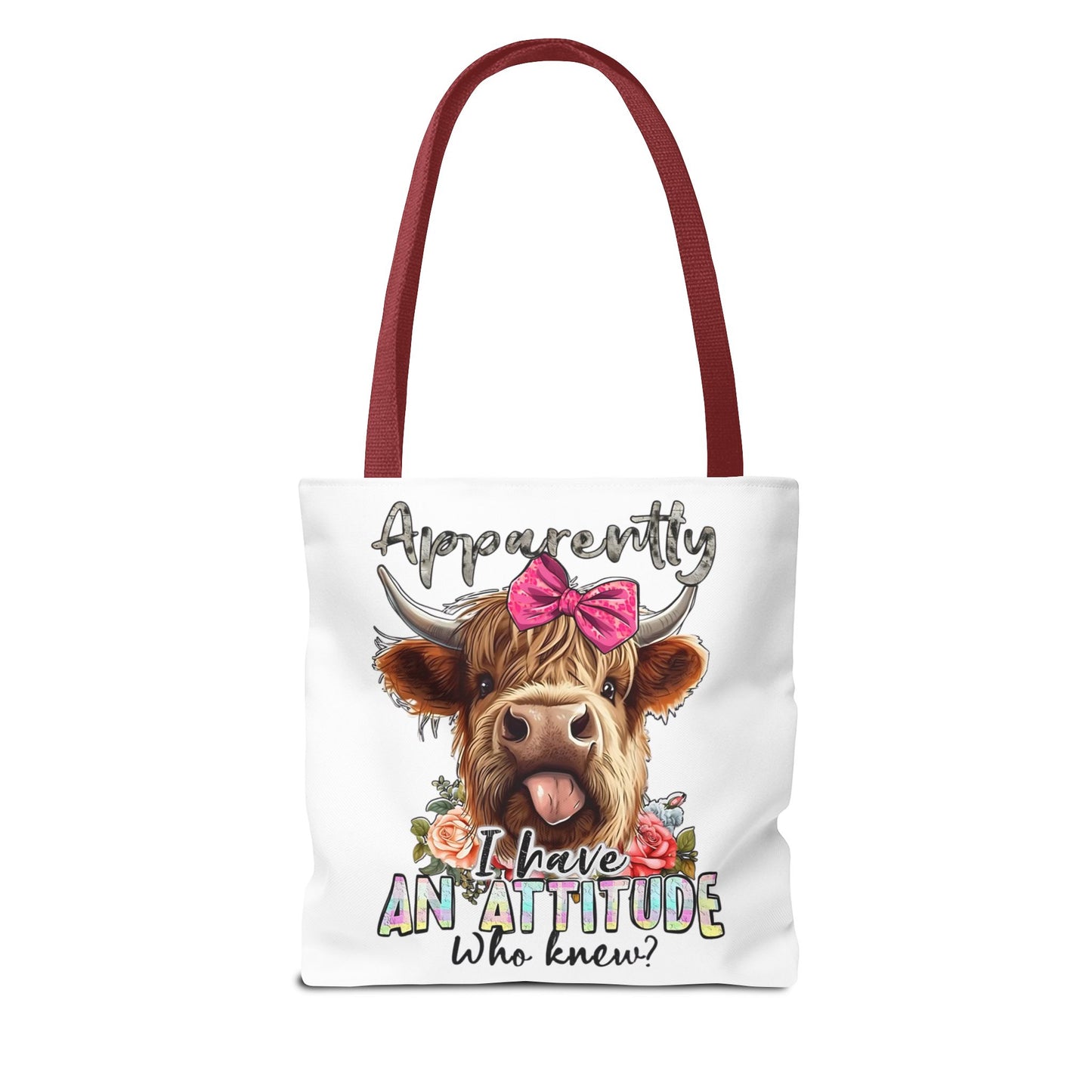 🐄 Al parecer, tengo actitud: bolso tote Sassy Cow con lazo rosa 🌸