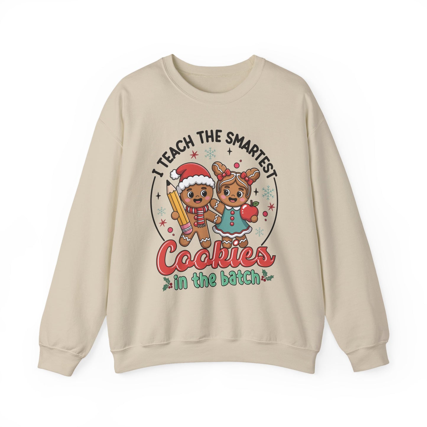 🍪✏️ Smartest Cookies Teacher Sweatshirt – Cute Gingerbread Classroom Vibes 🍎❄️