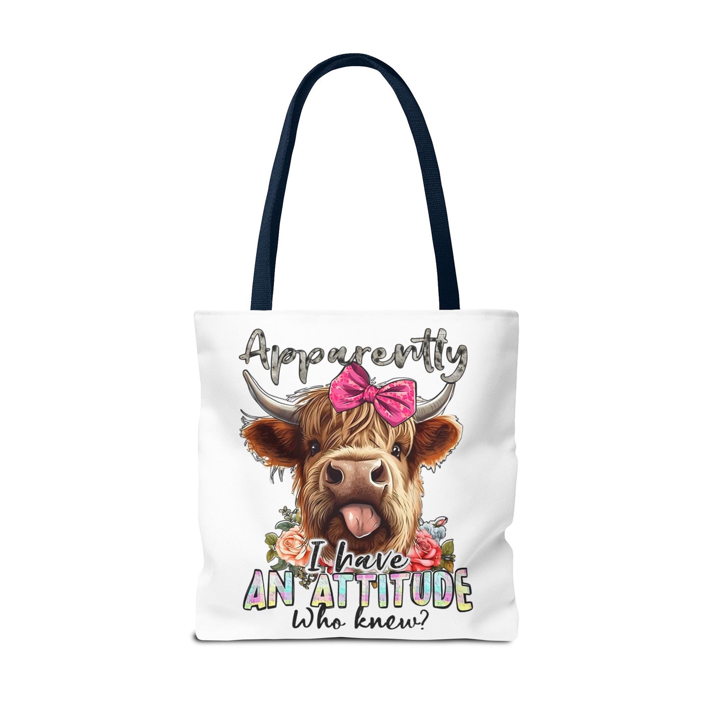 🐄 Al parecer, tengo actitud: bolso tote Sassy Cow con lazo rosa 🌸