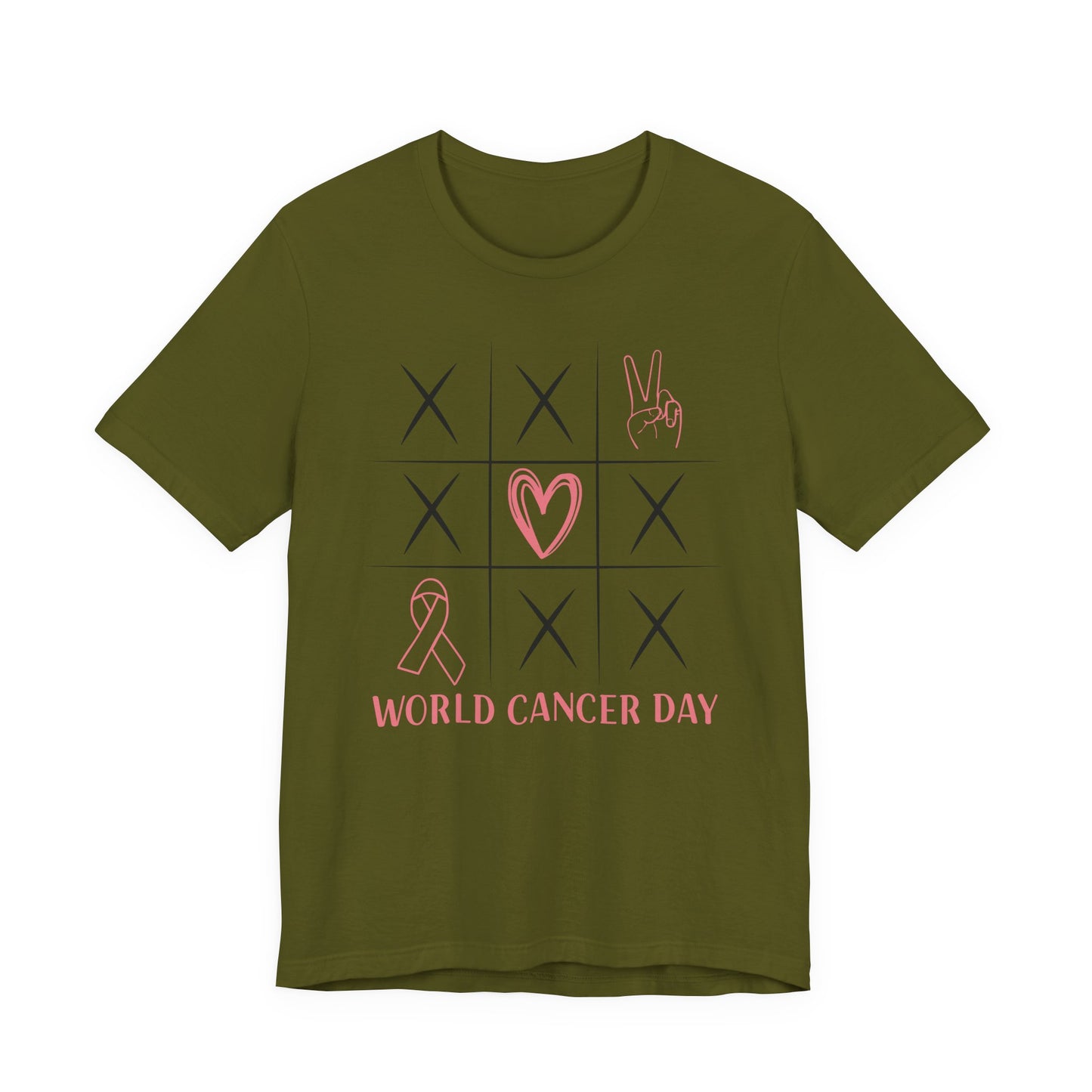 🎗️ World Cancer Day Awareness T-Shirt – Peace, Love & Hope 💕