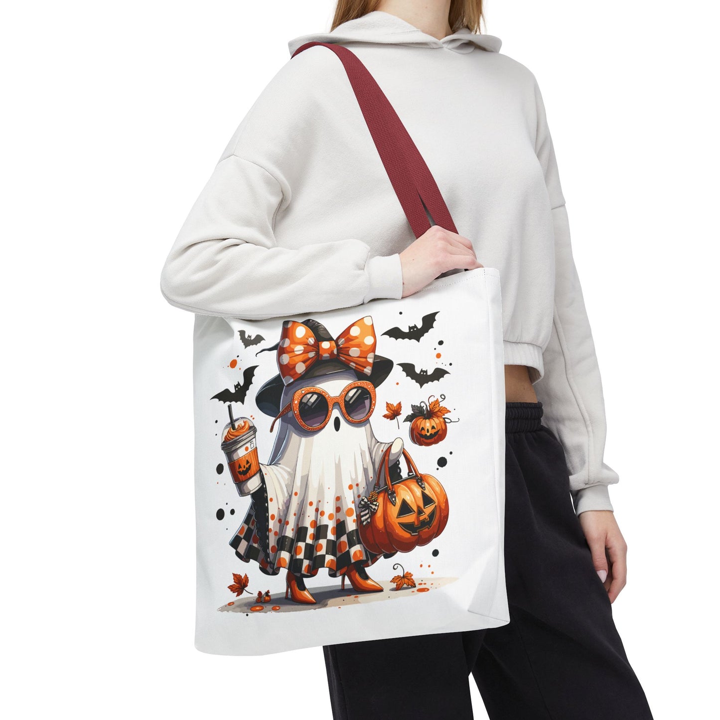 🧡 Chic Ghost Halloween Tote Bag – Sassy, Stylish & Spook-tacular 👻🎃