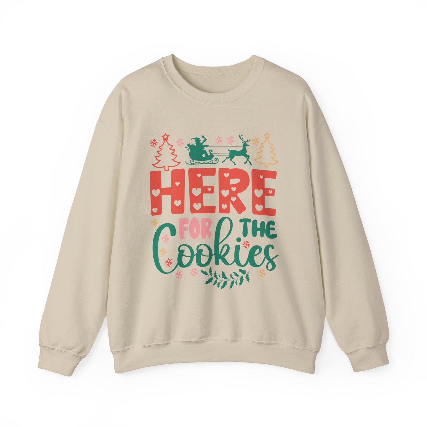 🎄🍪 Here For The Cookies Crewneck – Cute Holiday Baking Vibes