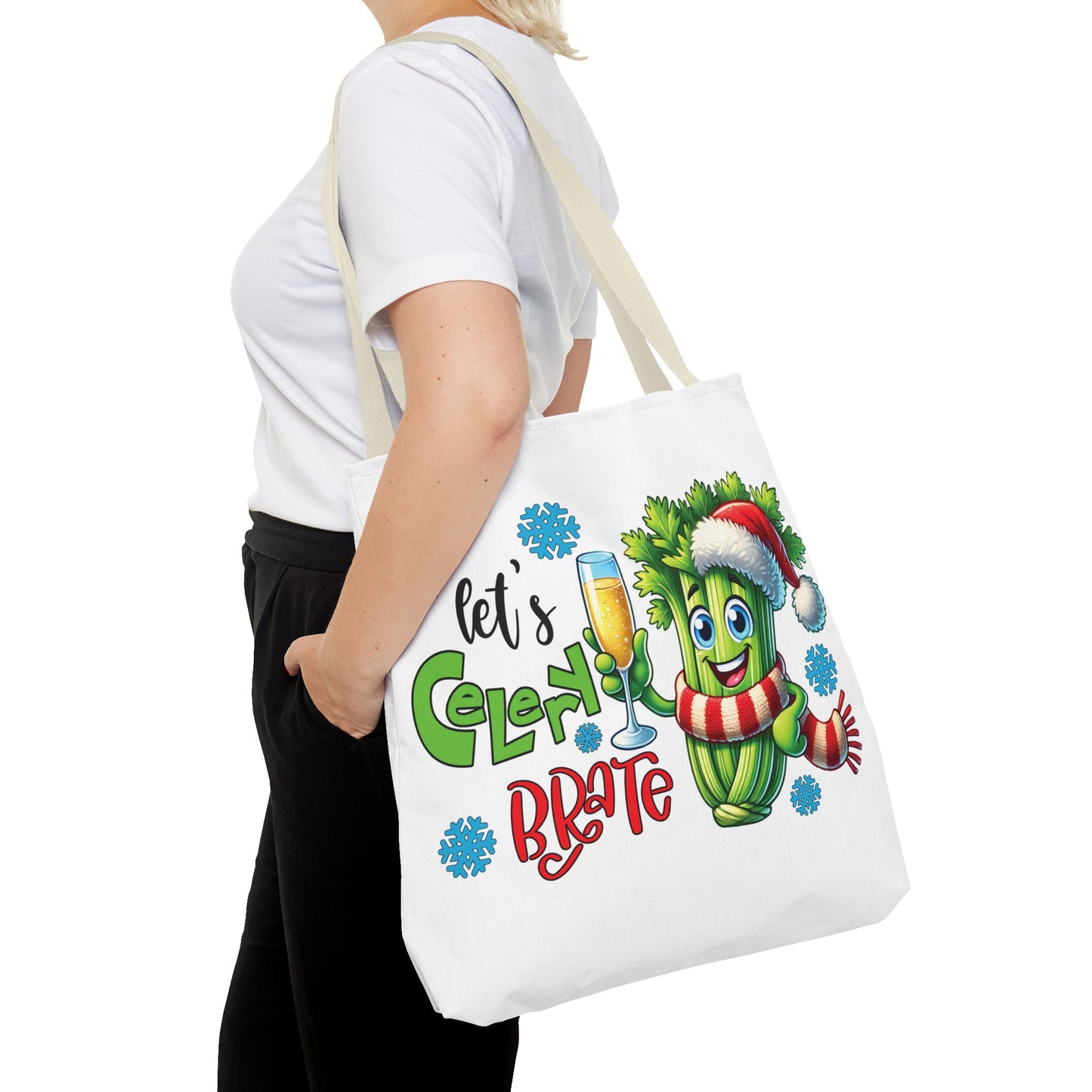 🥂 Let’s Celery-brate Christmas Tote Bag – Fun, Festive & Eco-Friendly 🎄