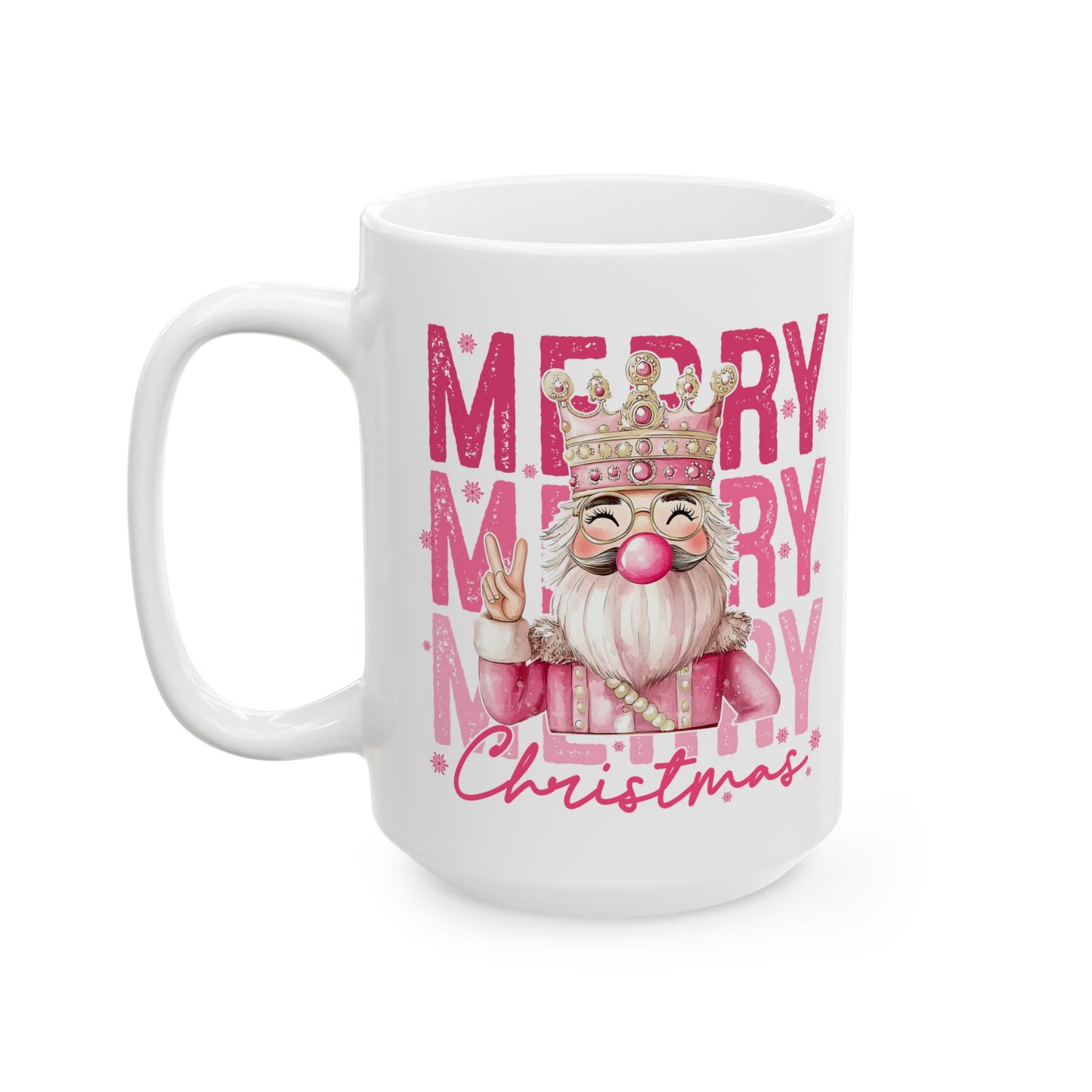 🎅💖 Pink Santa Christmas Mug – Merry Vibes with a Sparkly Twist 🎄✨