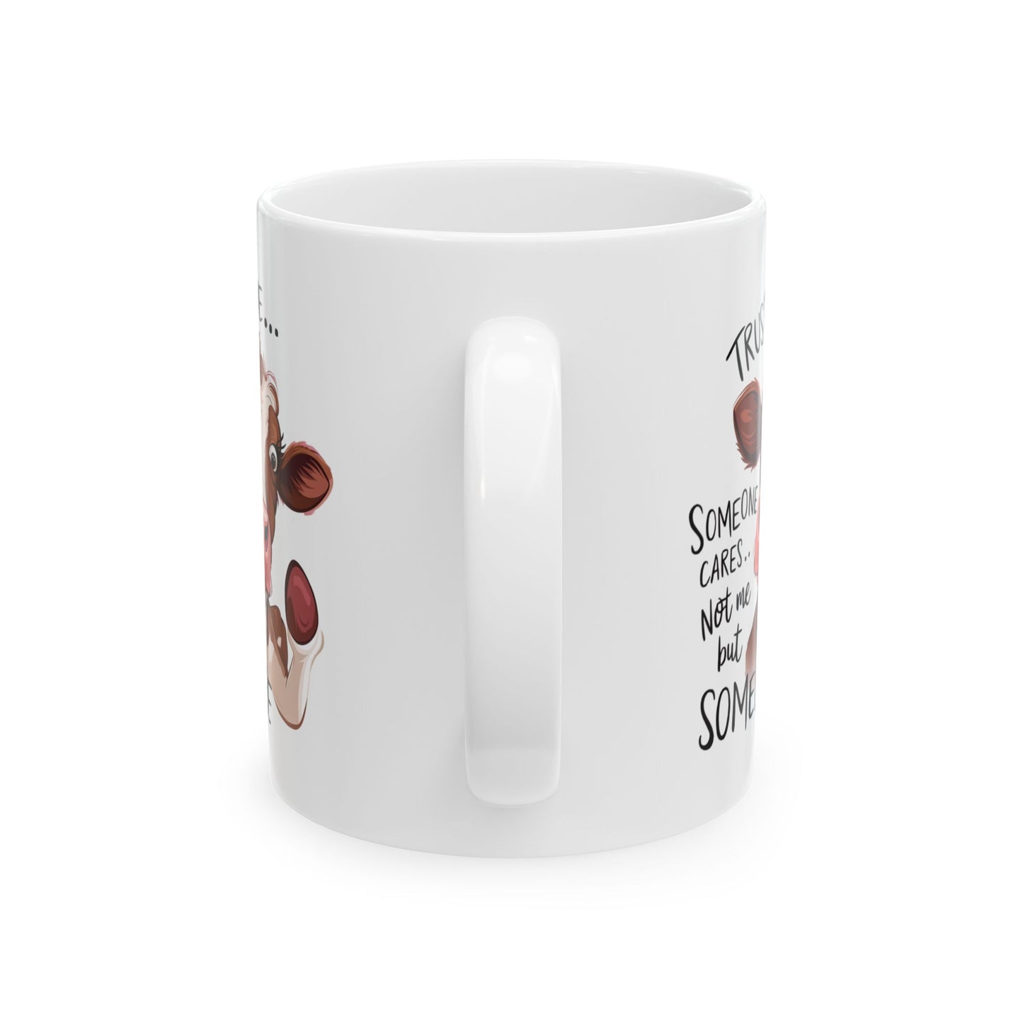 Confía en mí... No en mí, sino en alguien: divertida taza de vaca para almas sarcásticas ☕