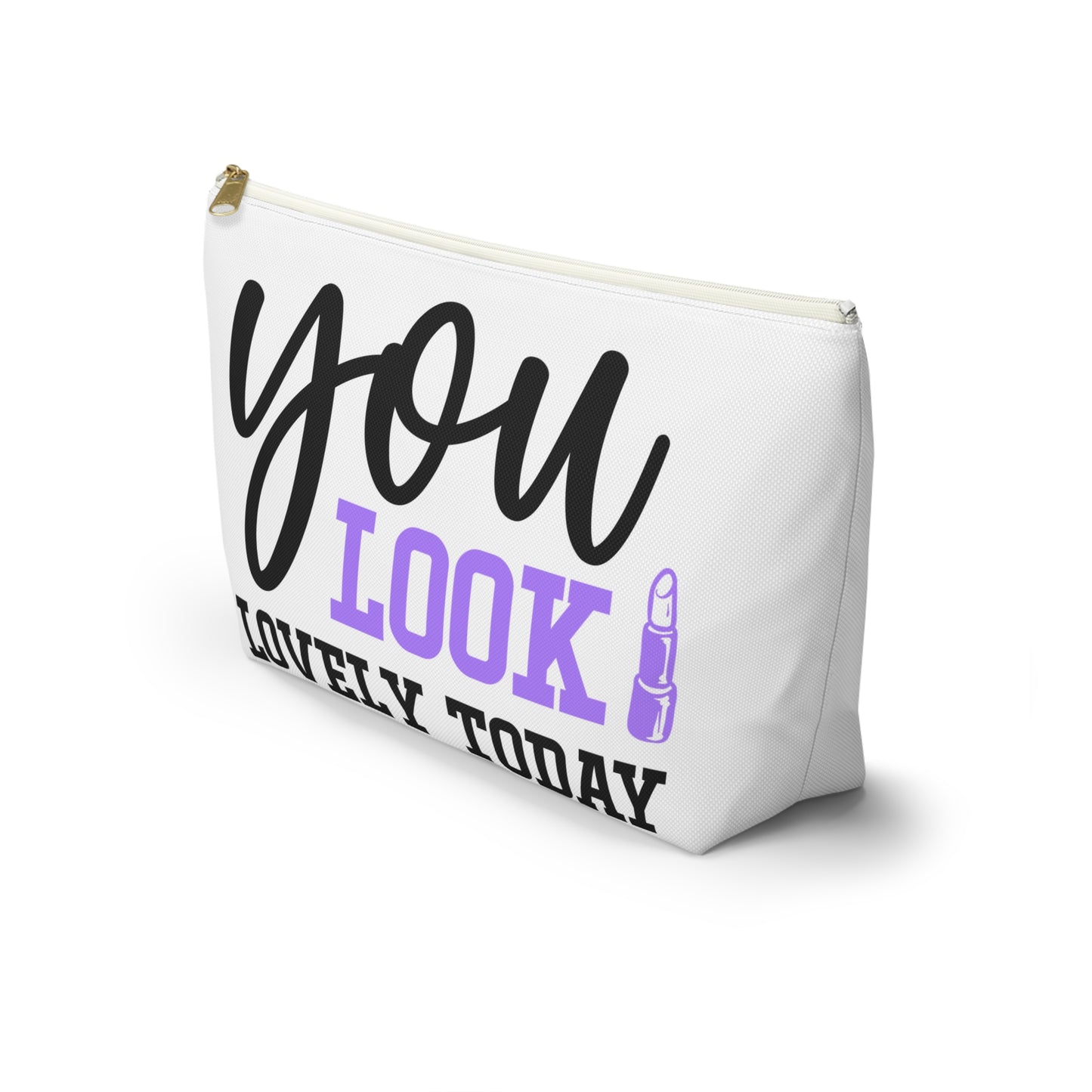 Accessory Pouch – "You Look Lovely Today" Purple Makeup Bag