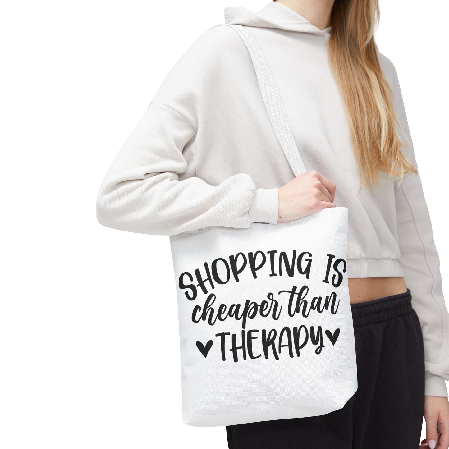 🛍️ Shopping Is Cheaper Than Therapy Tote Bag – Fun & Stylish Everyday Carry ❤️