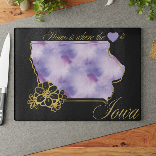 💜 Iowa State Cutting Board – Lavender Love with Midwest Charm
