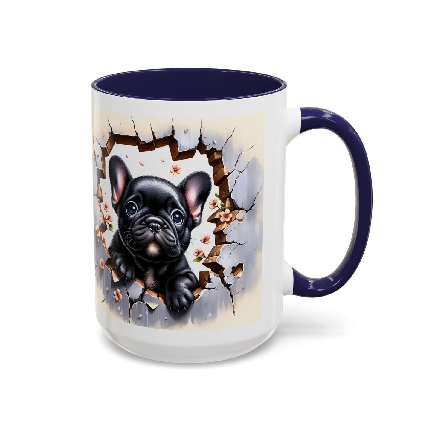 🐾☕ Black French Bulldog Puppy Accent Mug – Cute Breakthrough Pup Design ✨