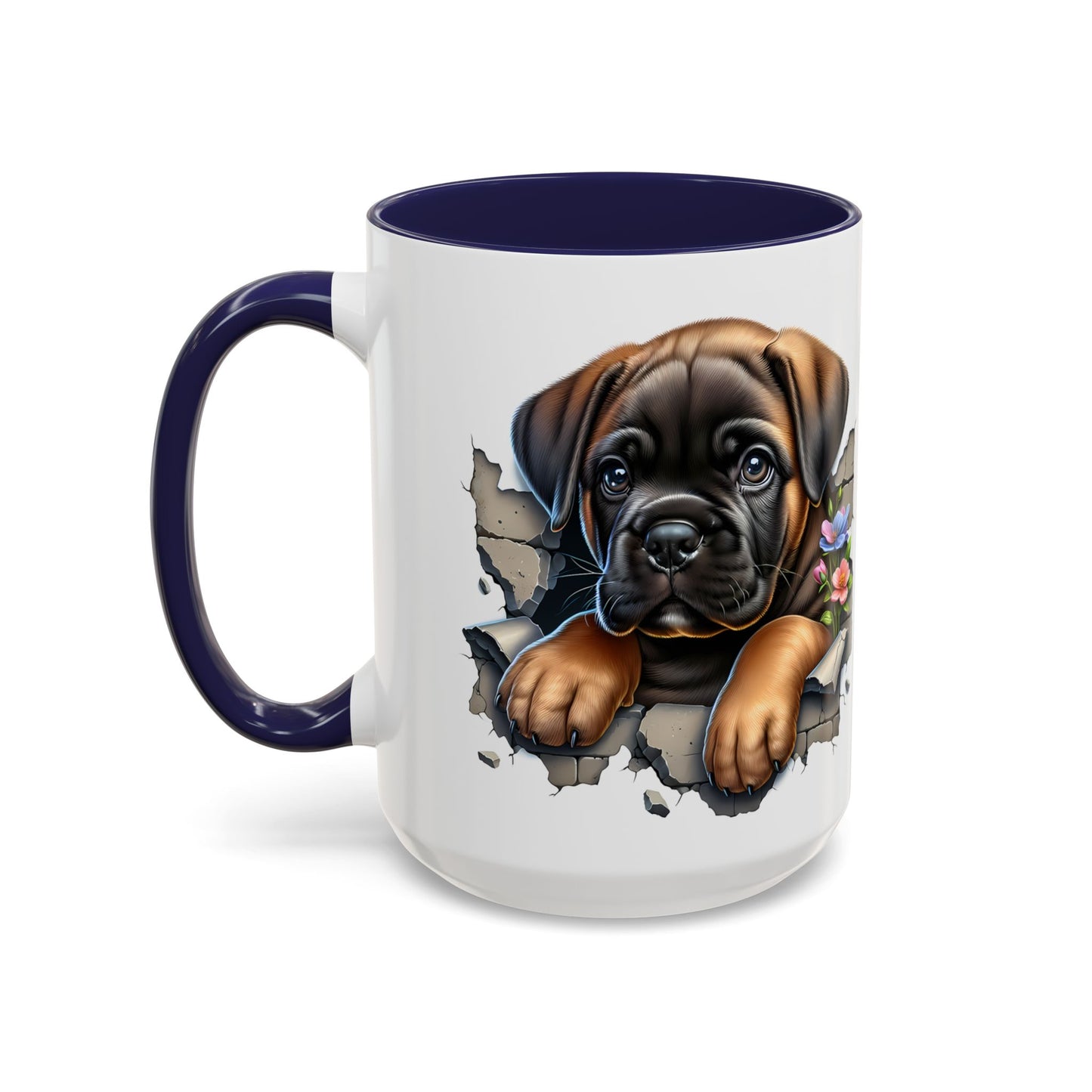 🧡 Boxer Puppy Accent Mug – Adorable Peek-Through Cup for Dog Lovers