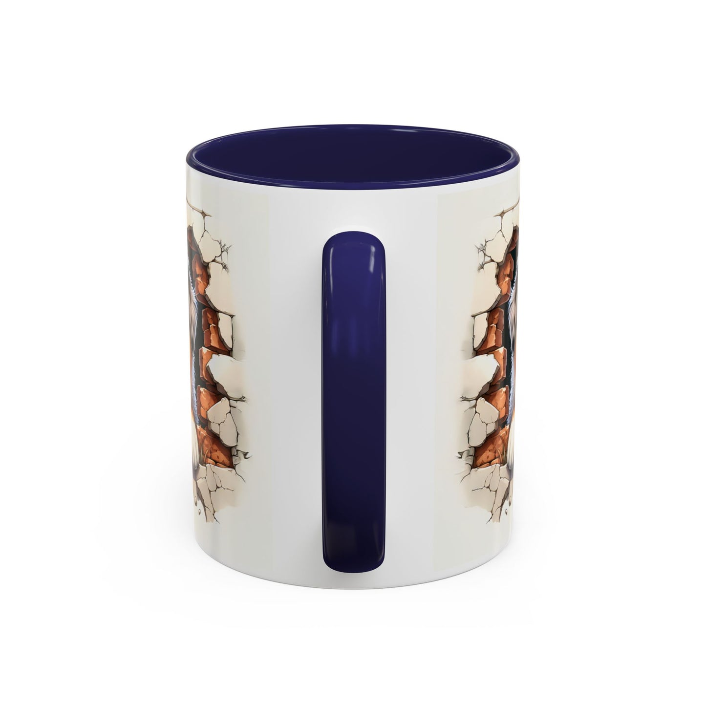 🐾☕ Australian Shepherd Puppy Peek Accent Mug – Blue-Eyed Beauty Dog Lover Gift ✨💙