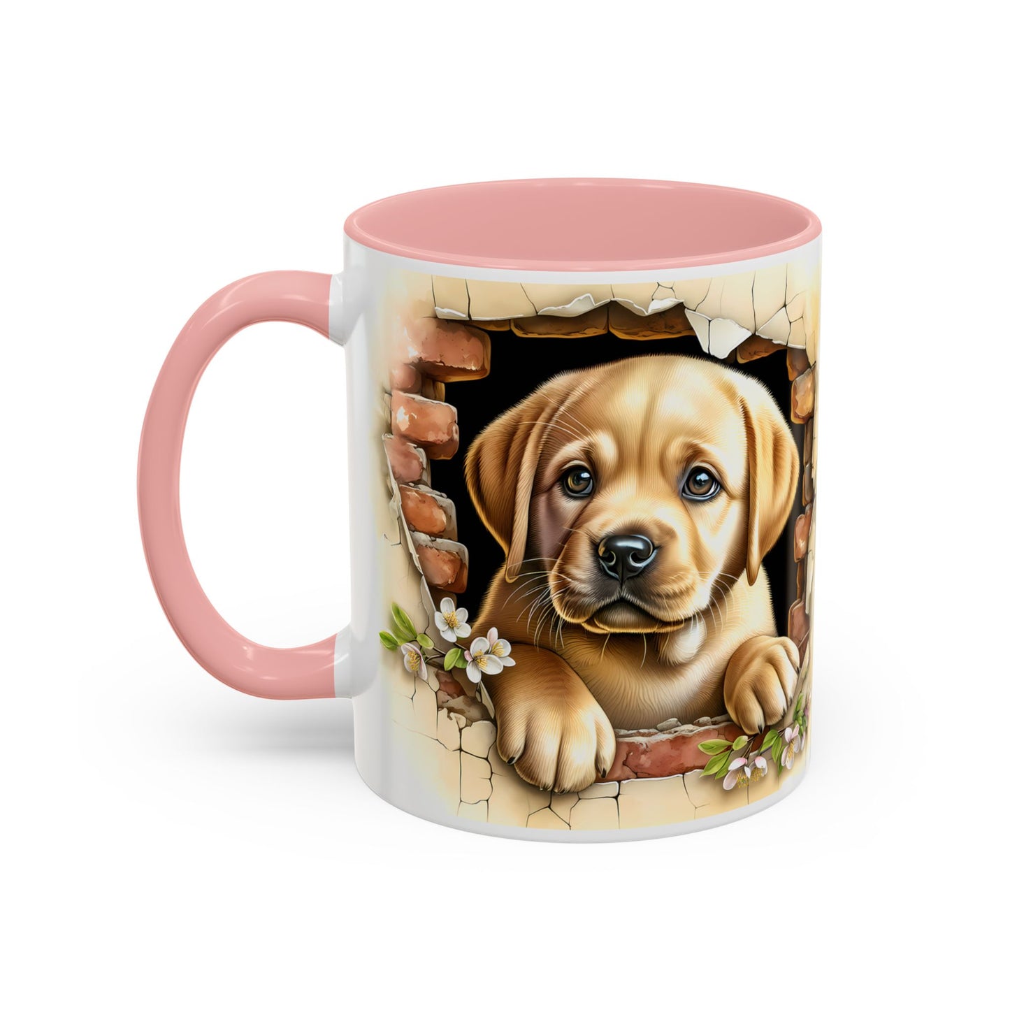 🐶☕ Labrador Puppy Peek Accent Mug – Sweet Yellow Lab Lover Gift ✨💛