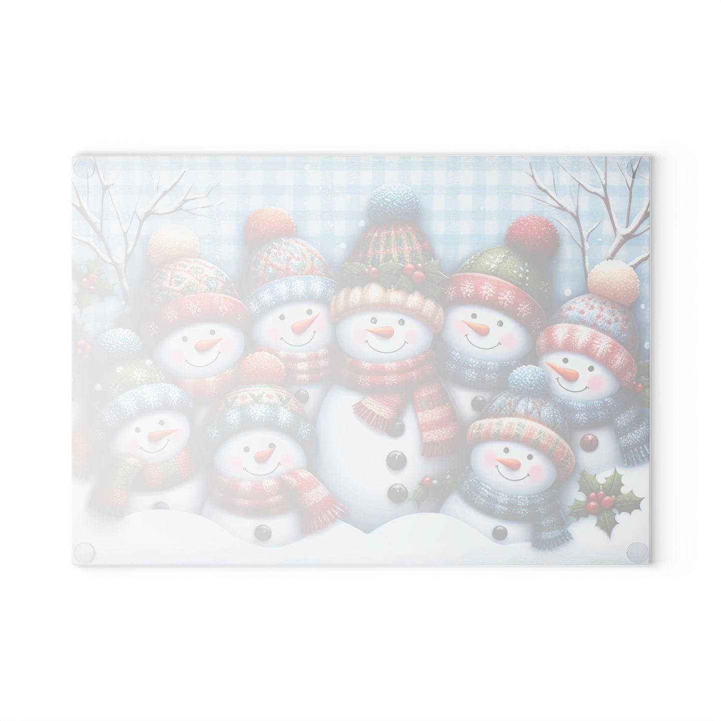 Snowman Family Christmas Cutting Board – Cozy Winter Smiles for Your Holiday Kitchen