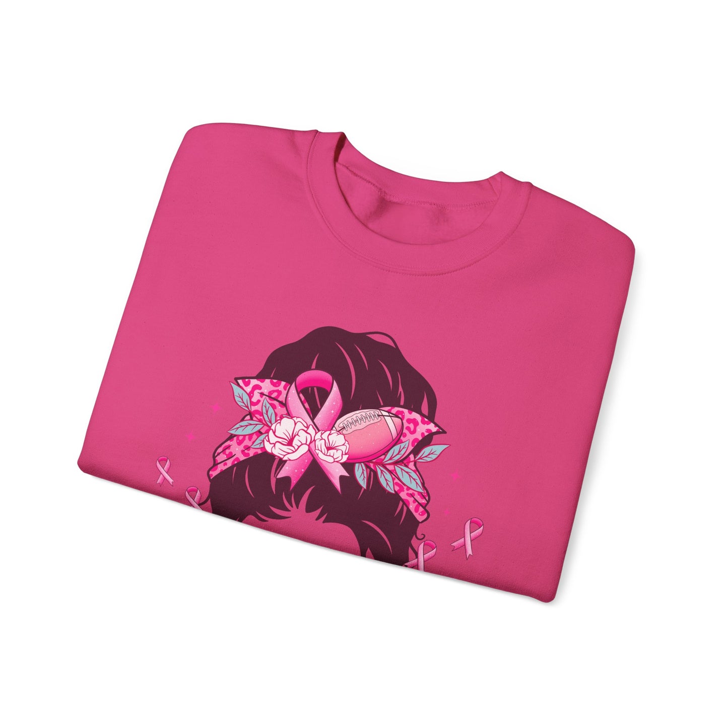 💪🎀 Stronger Than Cancer Sweatshirt – Bold Leopard Print Breast Cancer Awareness Crewneck