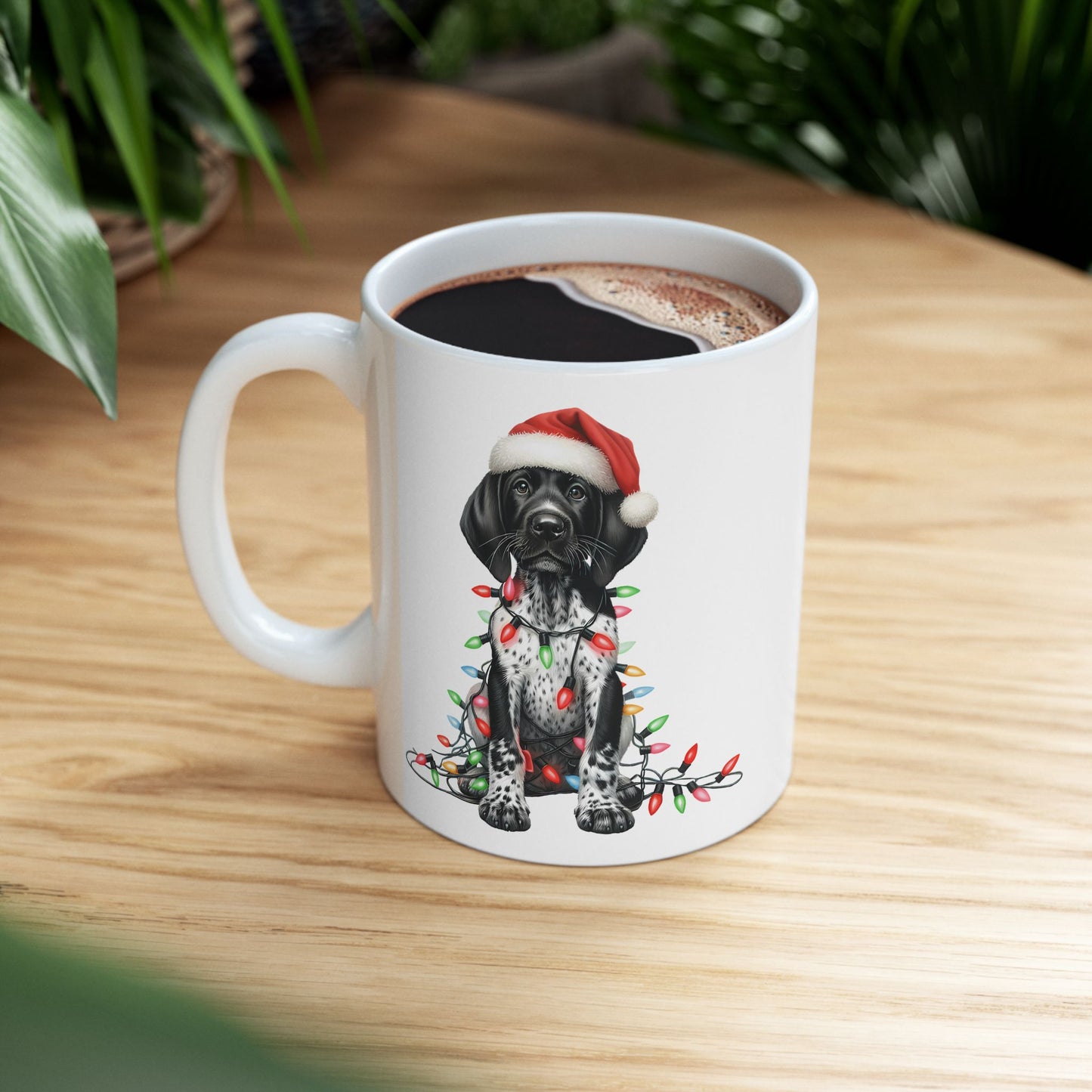 🎄 German Shorthair Pointer Christmas Mug – Holiday Cheer with a Santa Pup Twist ☕️